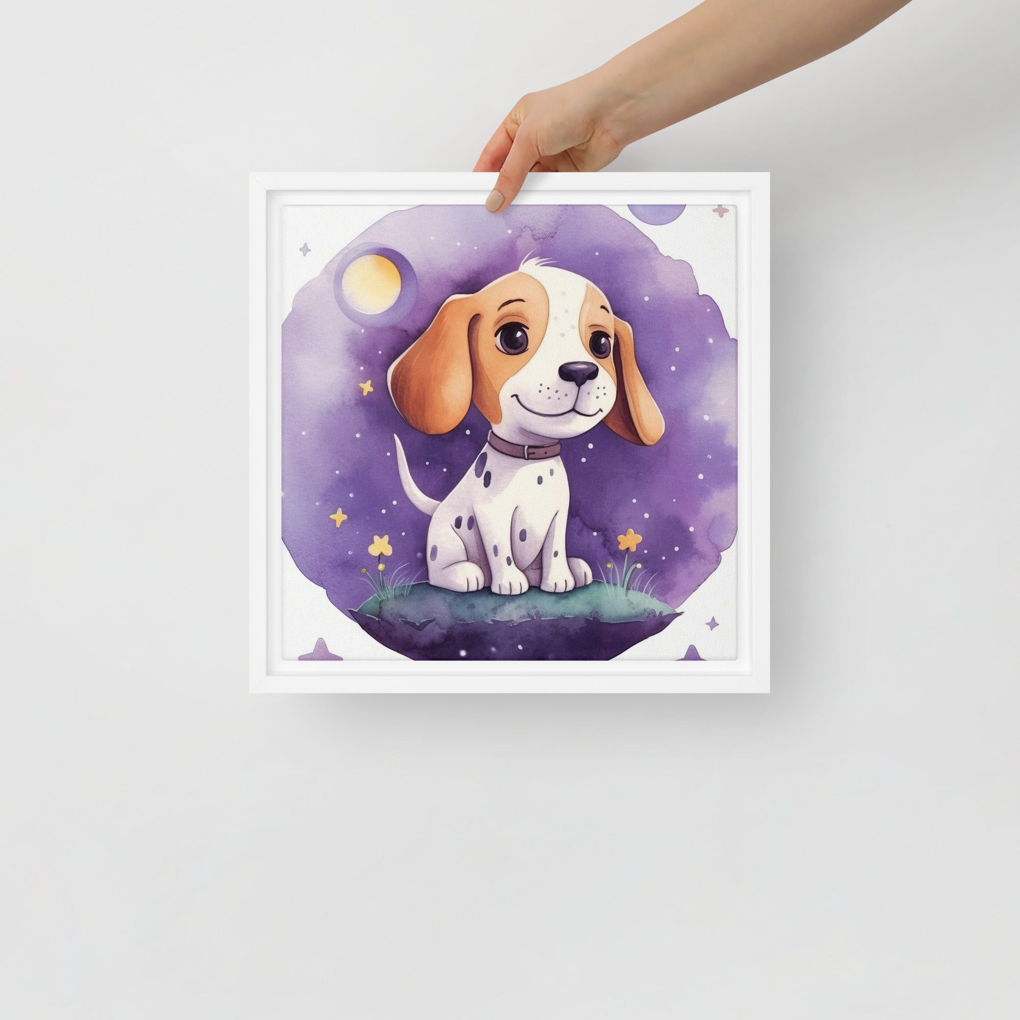 Beagle Dog Art Framed Canvas