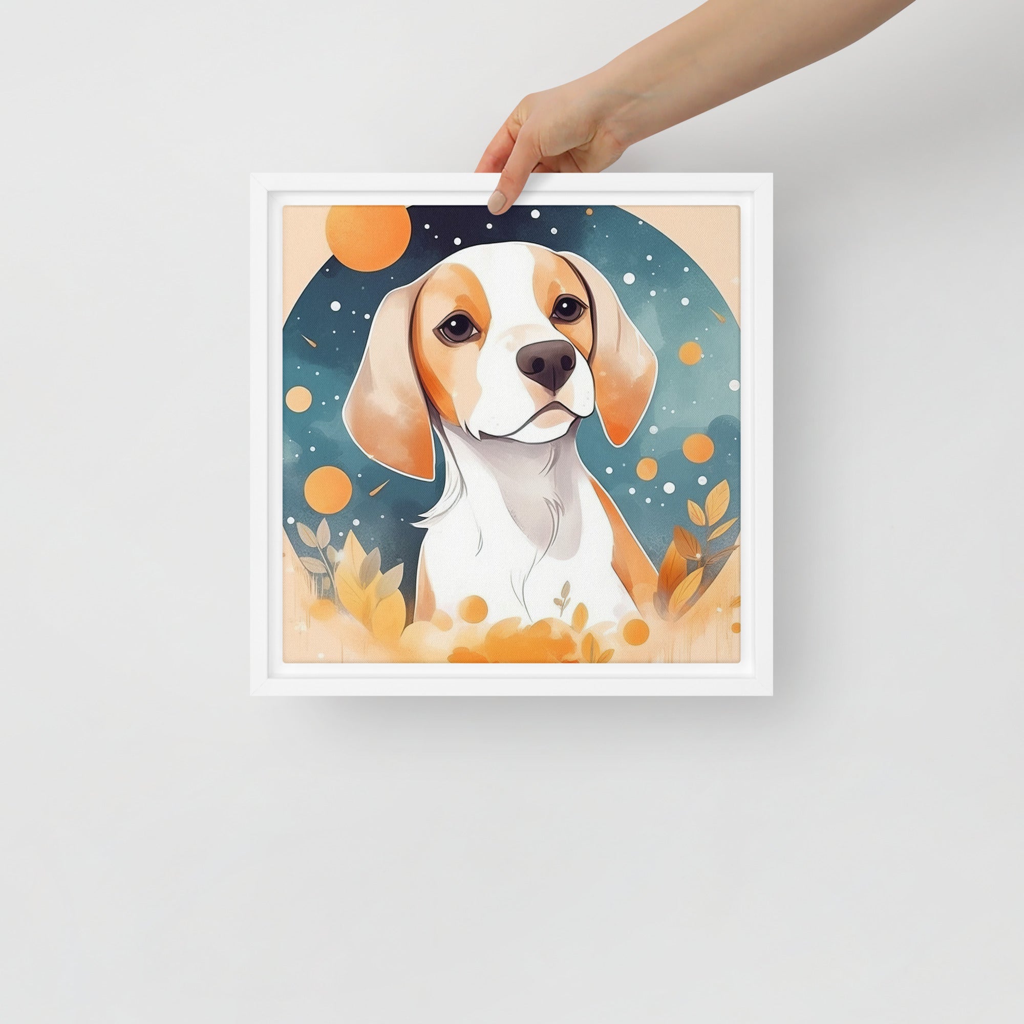 Beagle Dog Art Framed Canvas