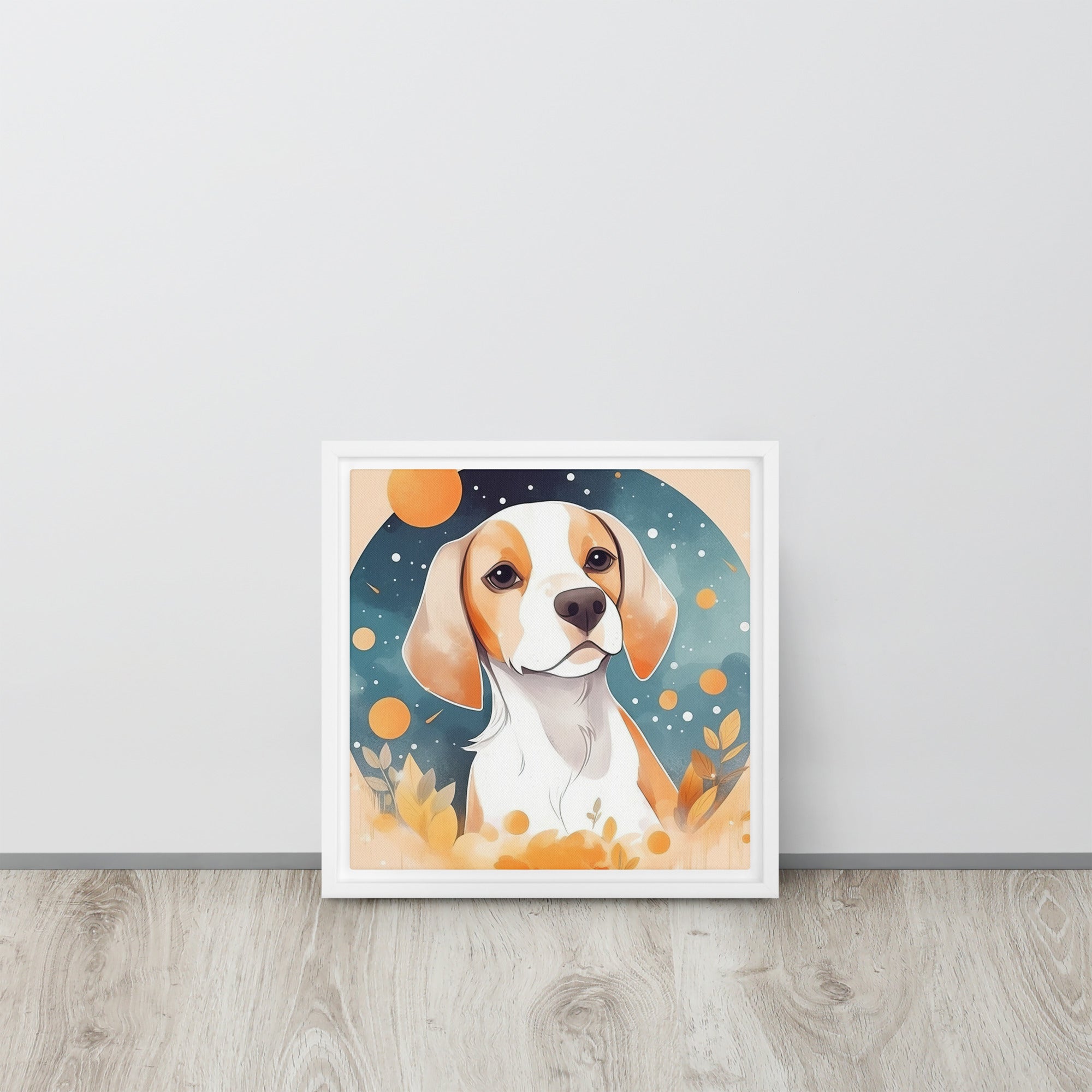 Beagle Dog Art Framed Canvas