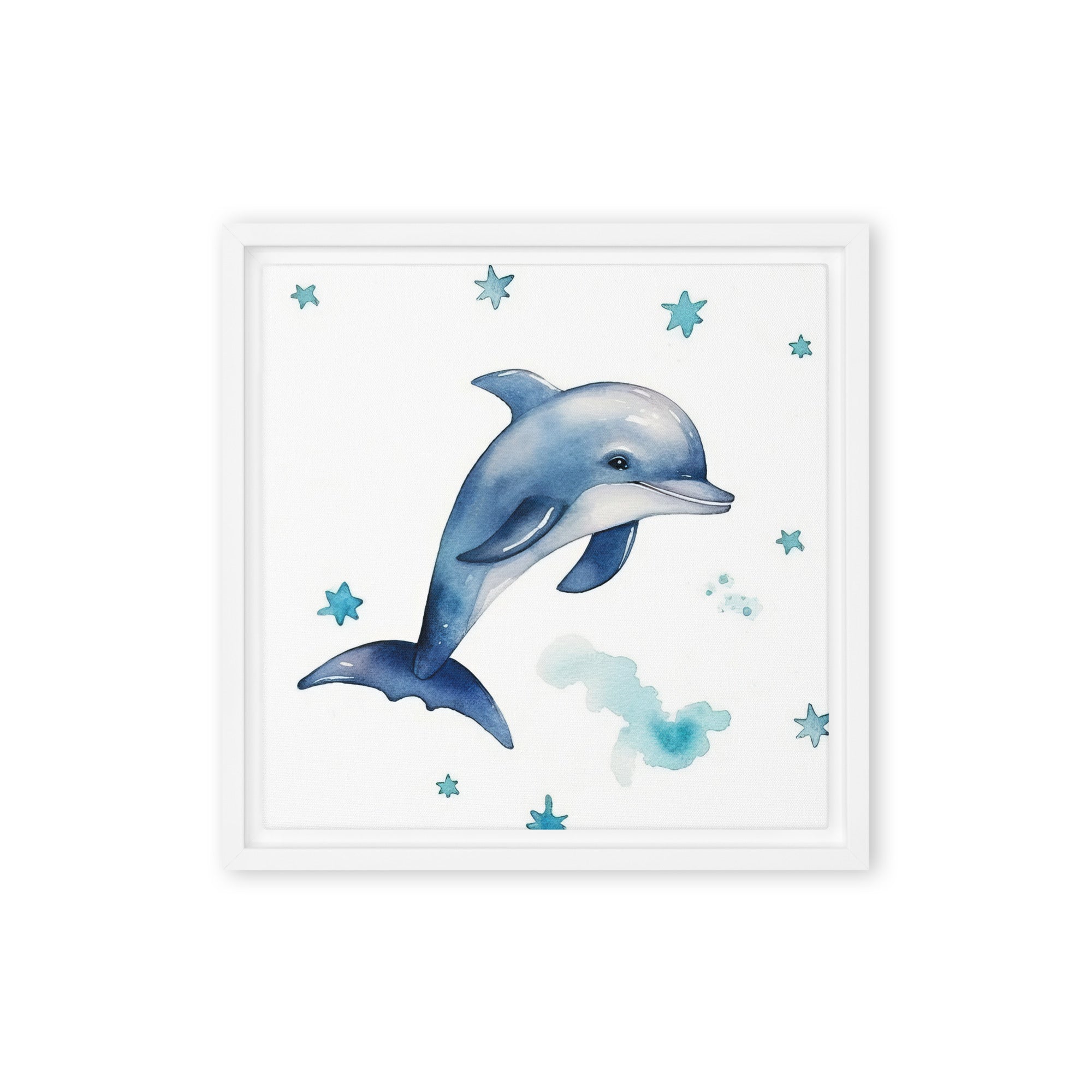 Dolphin Art Framed Canvas