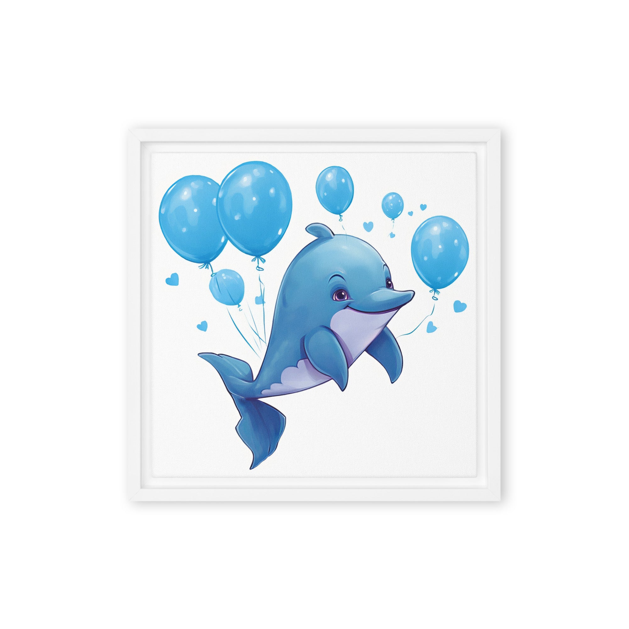 Dolphin Art Framed Canvas