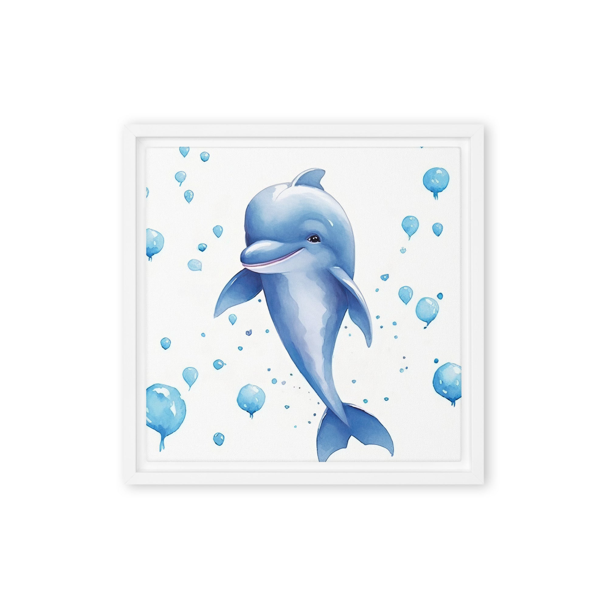 Dolphin Art Framed Canvas