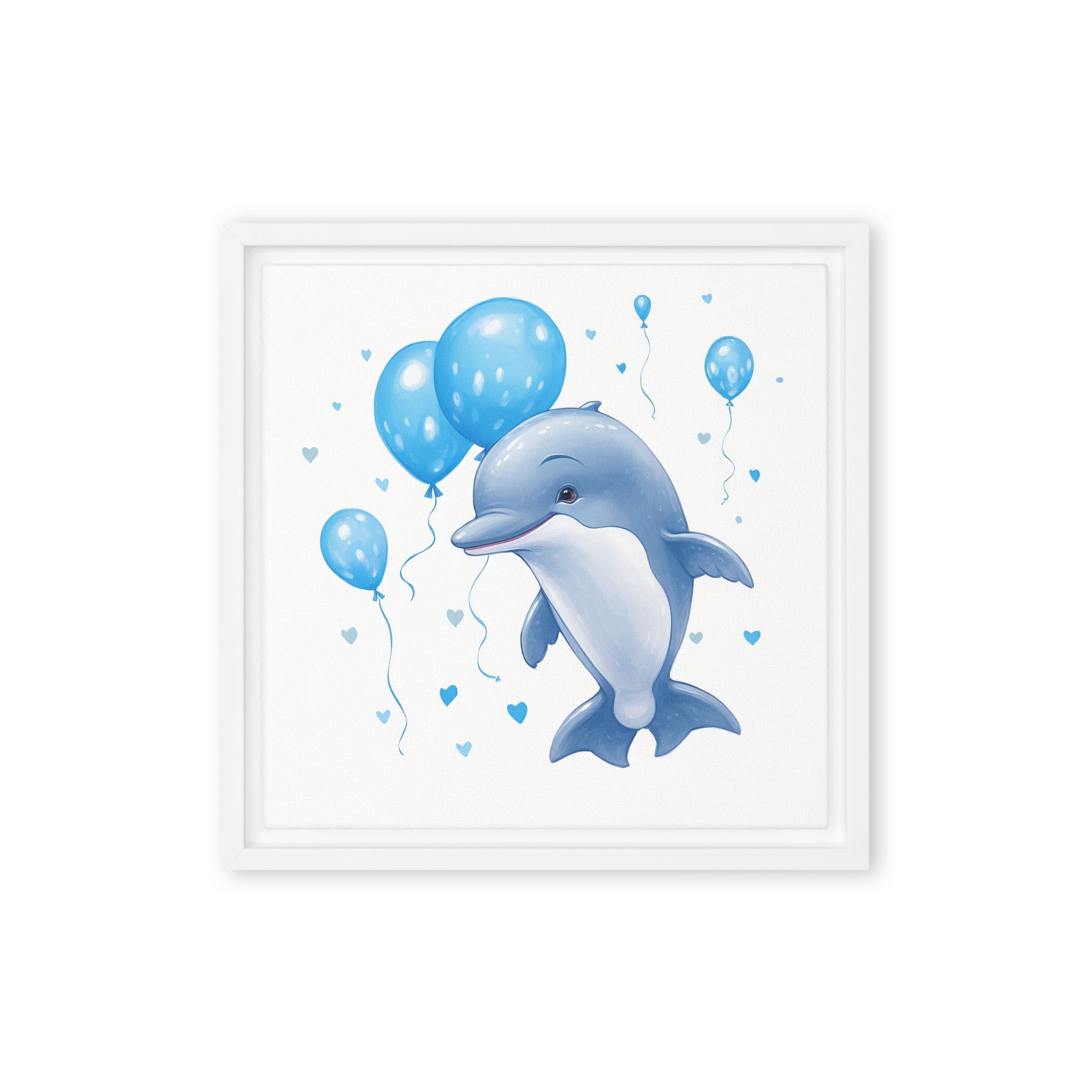 Dolphin Art Framed Canvas