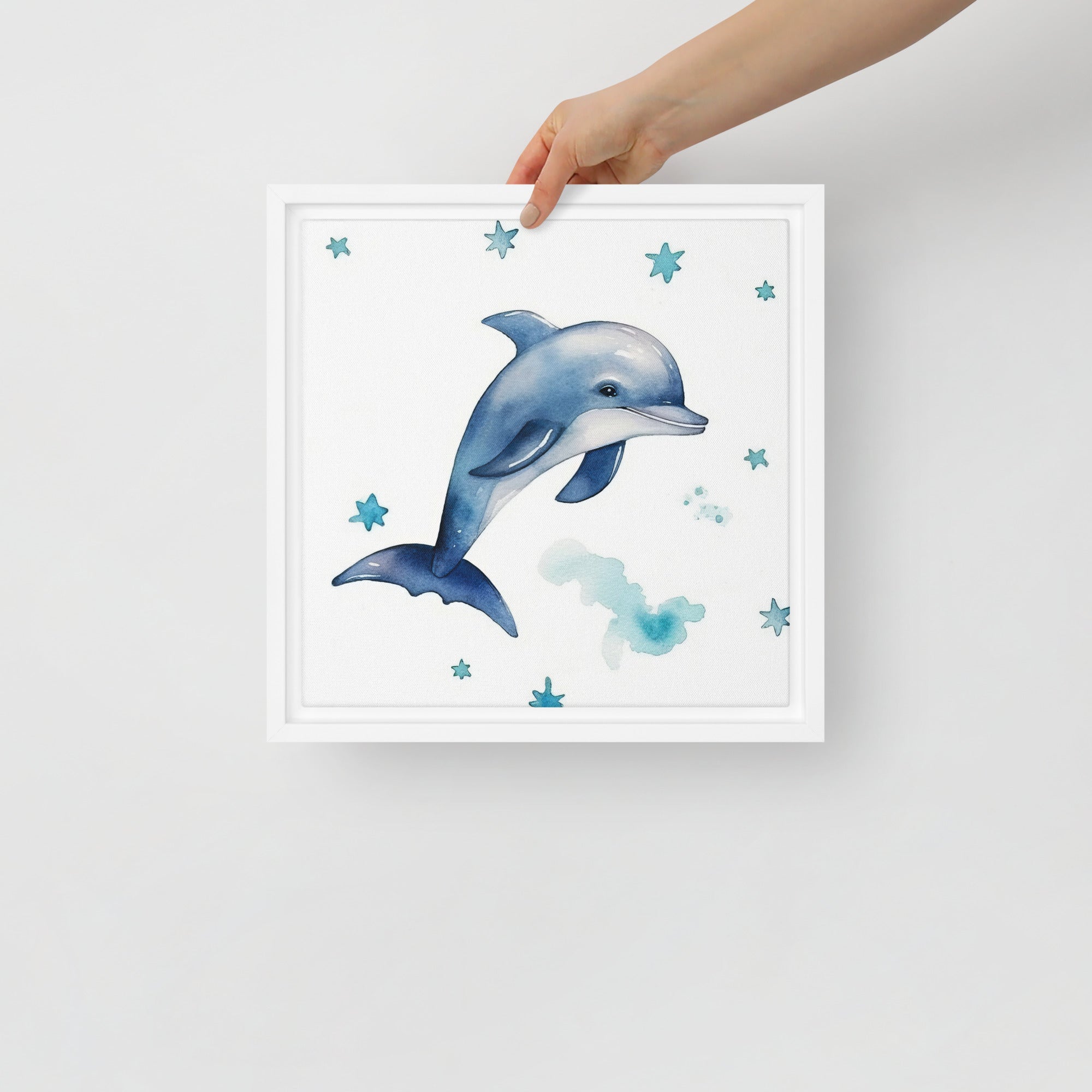 Dolphin Art Framed Canvas