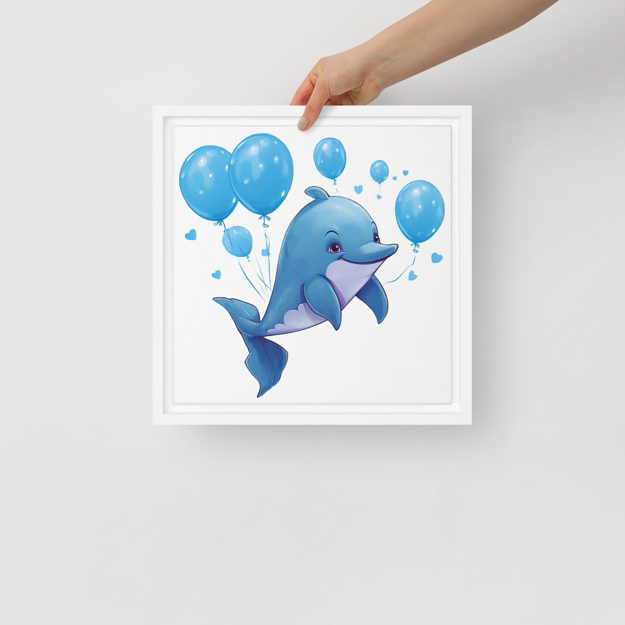 Dolphin Art Framed Canvas