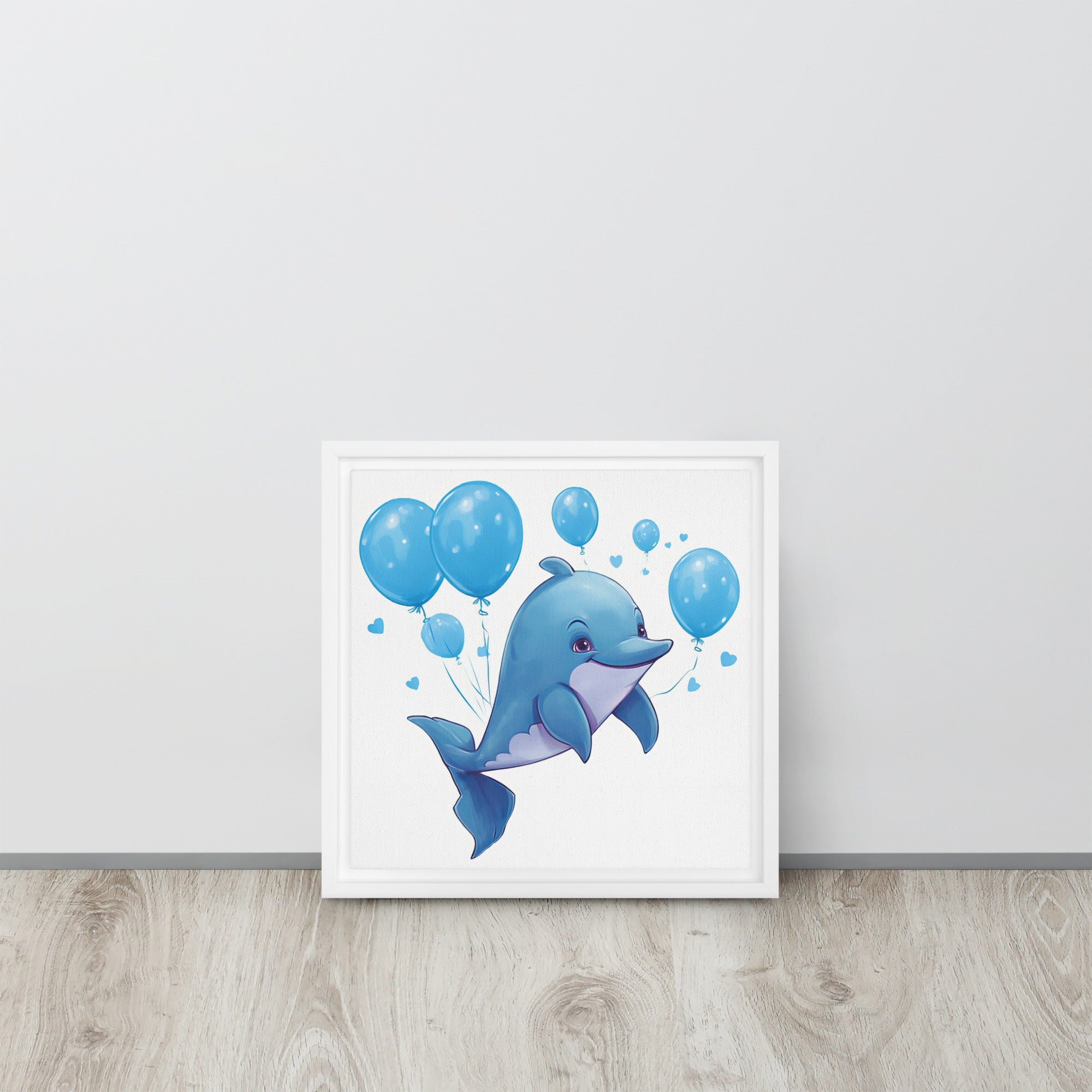 Dolphin Art Framed Canvas