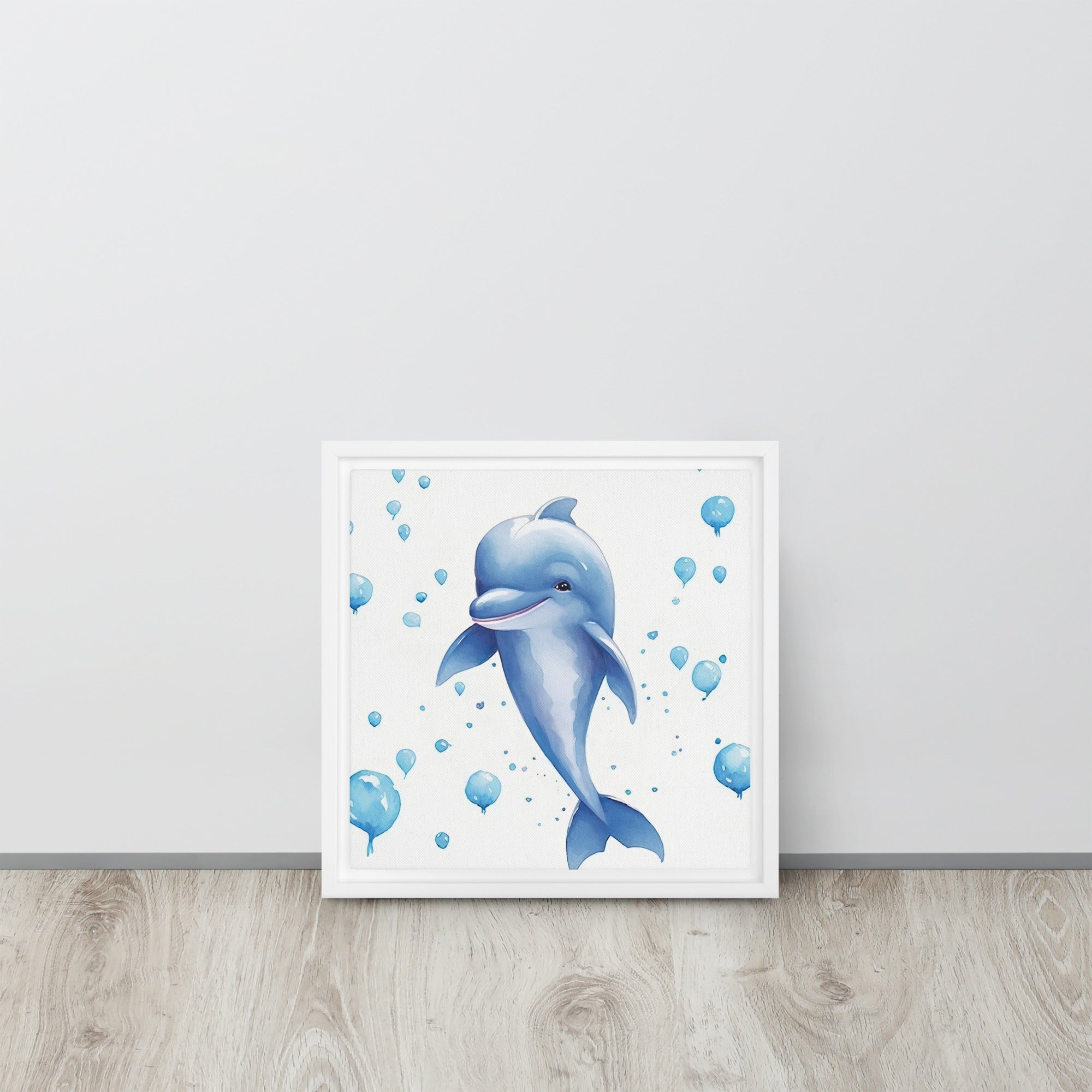 Dolphin Art Framed Canvas