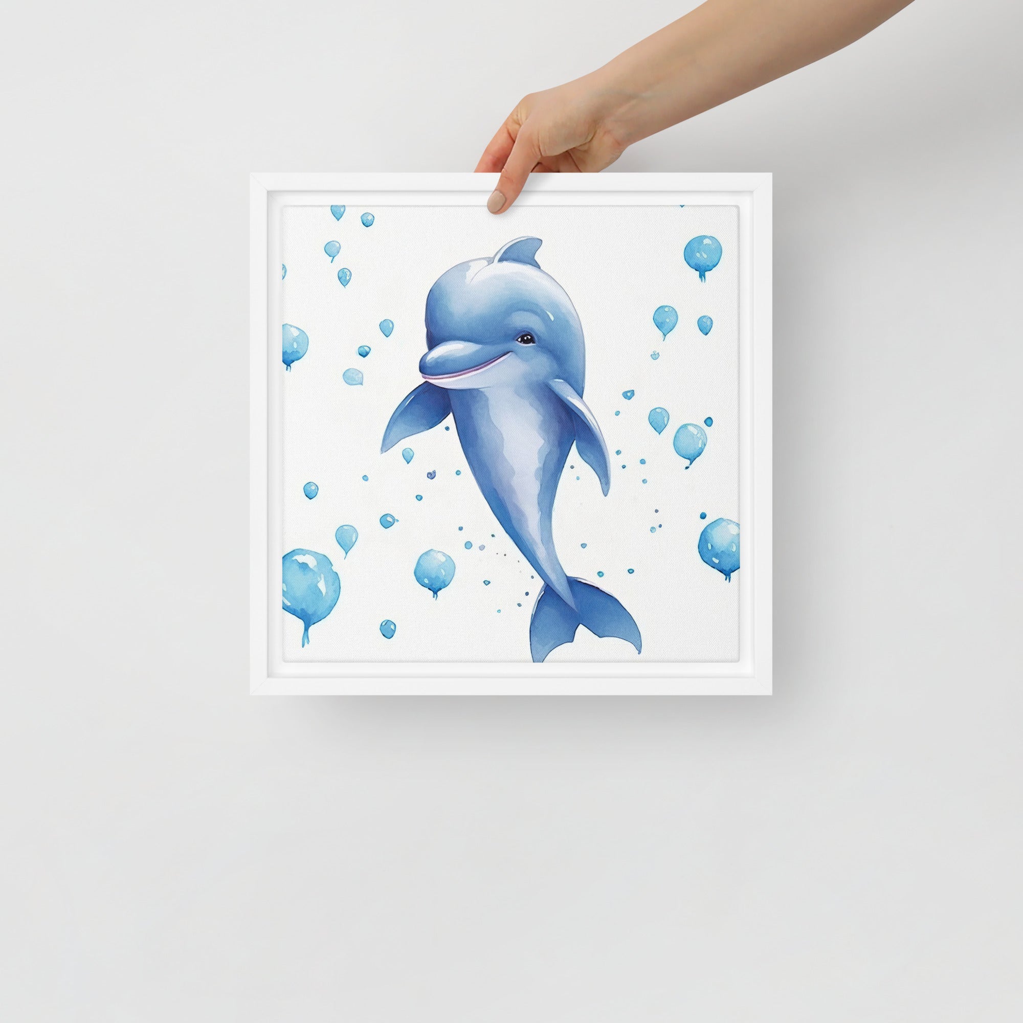 Dolphin Art Framed Canvas