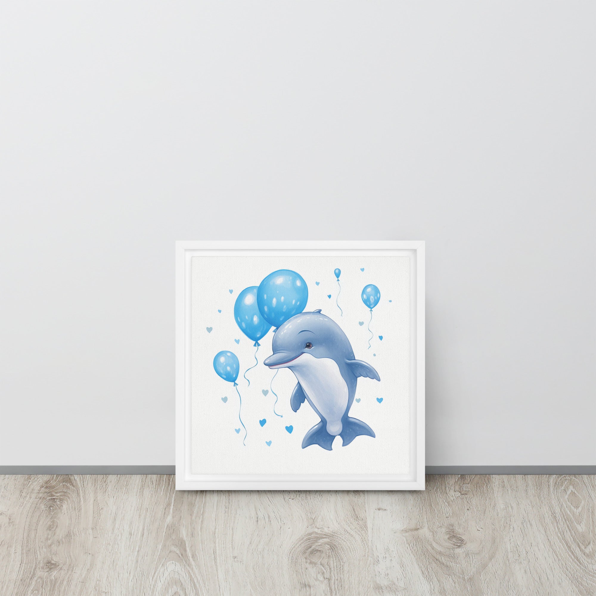 Dolphin Art Framed Canvas