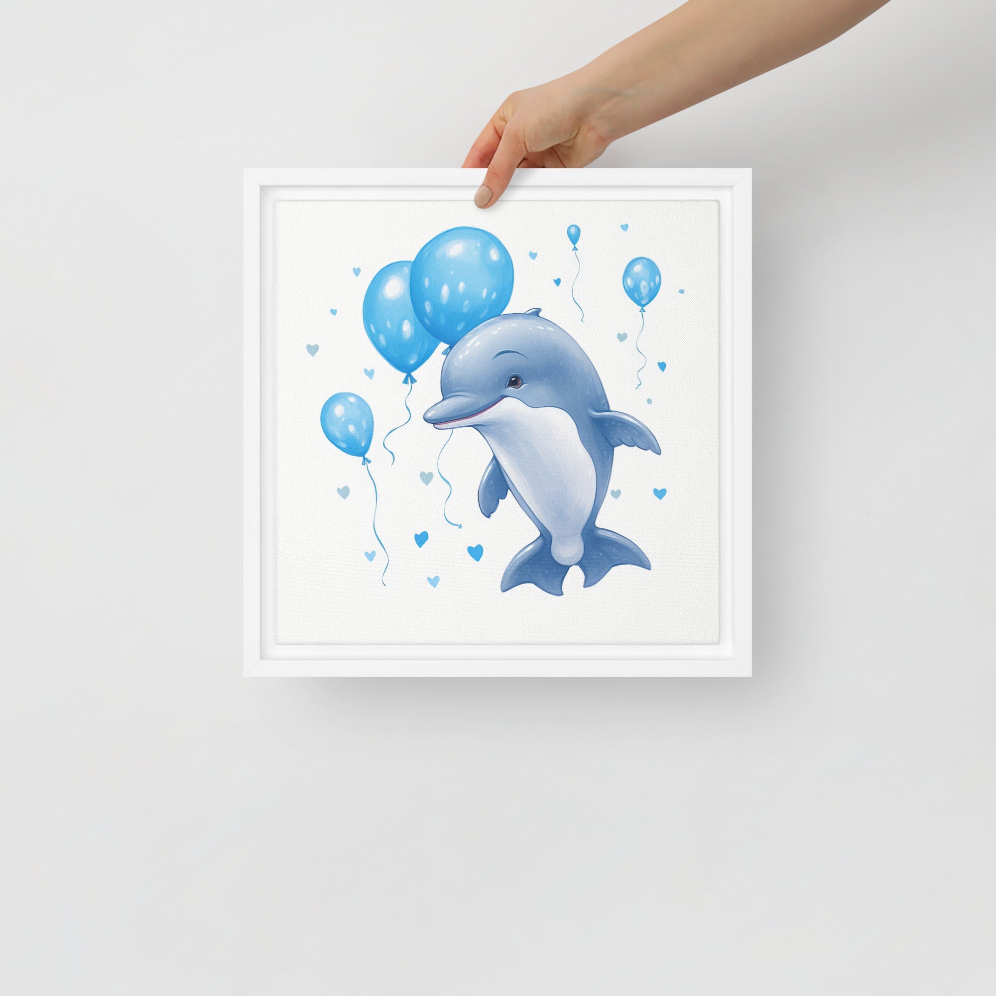 Dolphin Art Framed Canvas