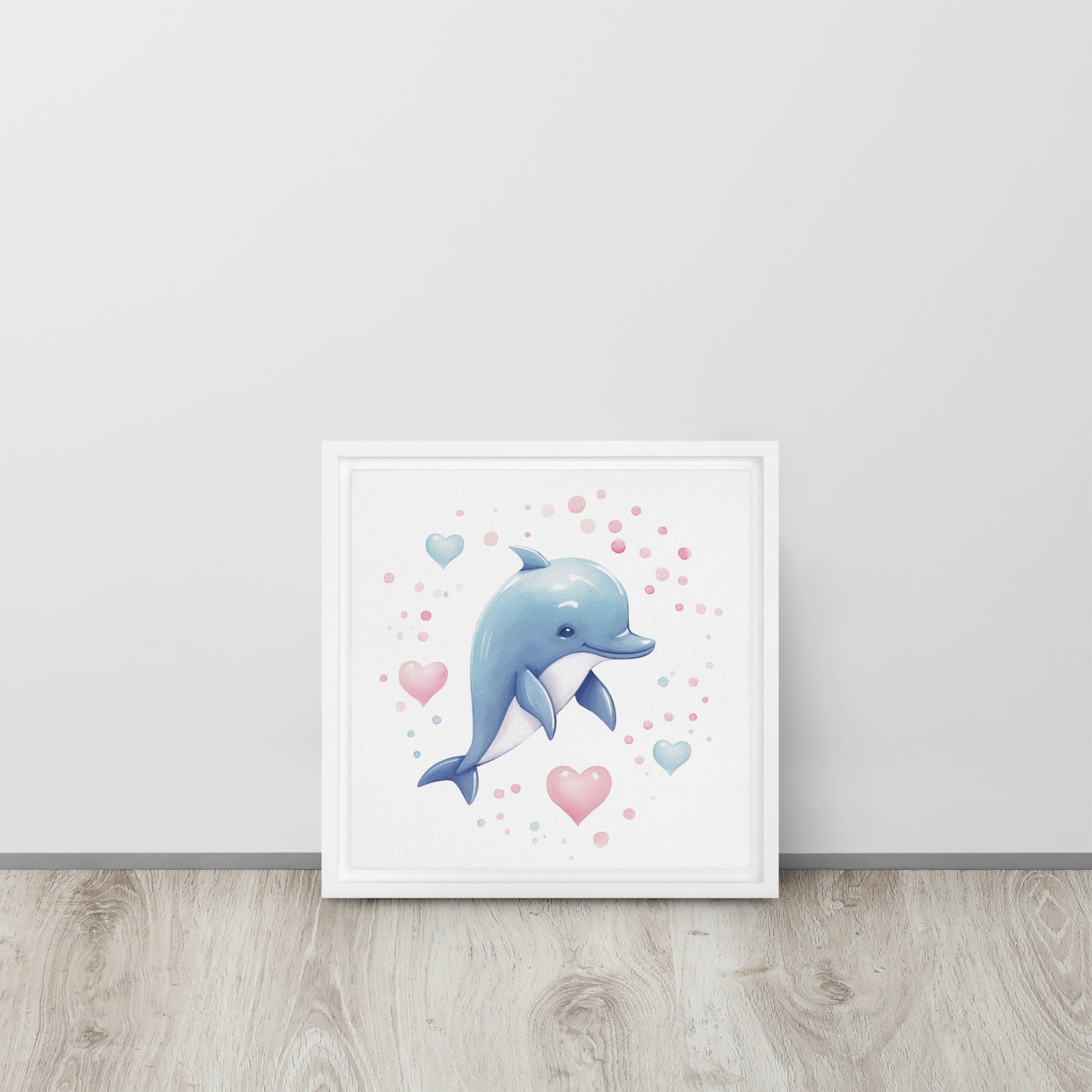 Dolphin Art Framed Canvas