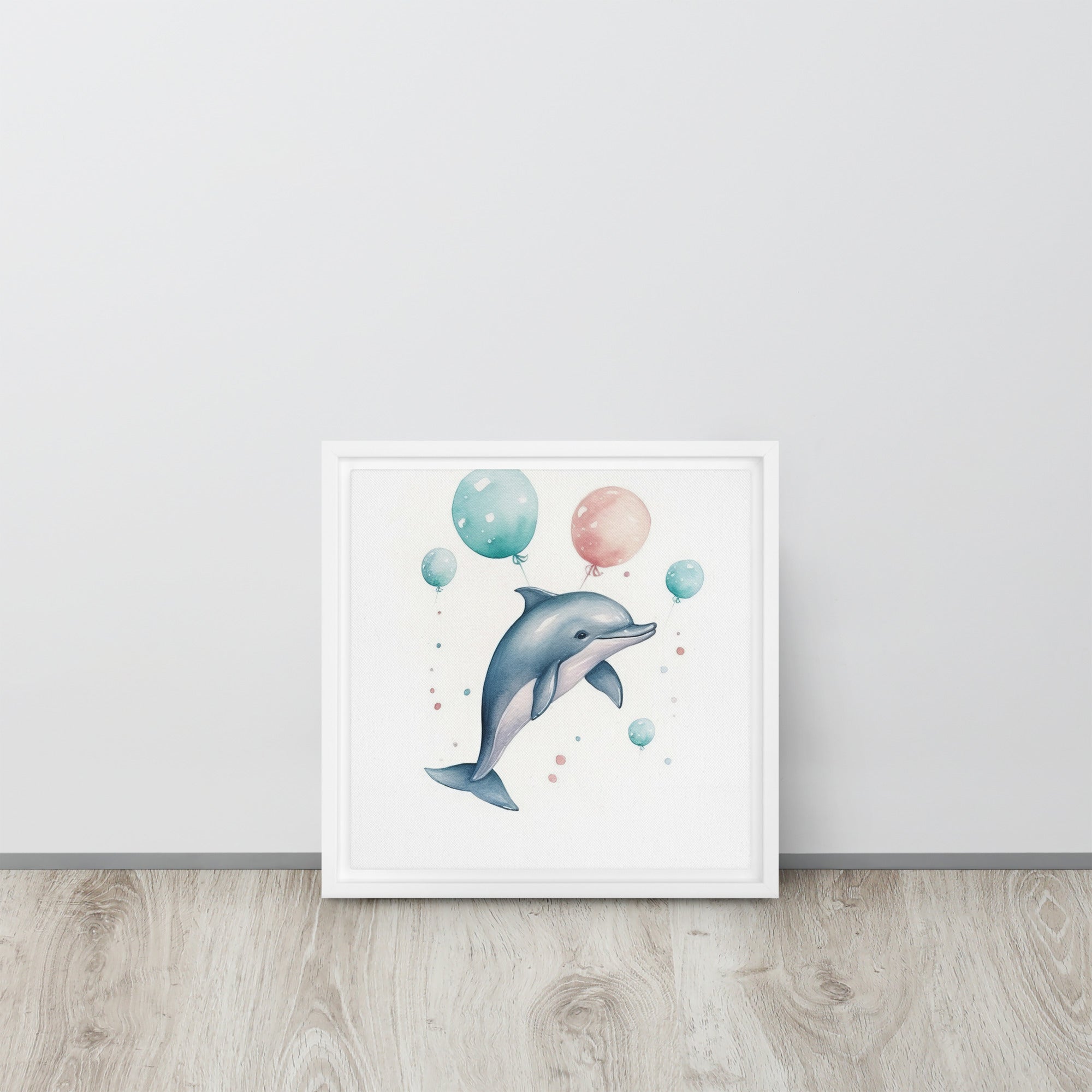 Dolphin Art Framed Canvas