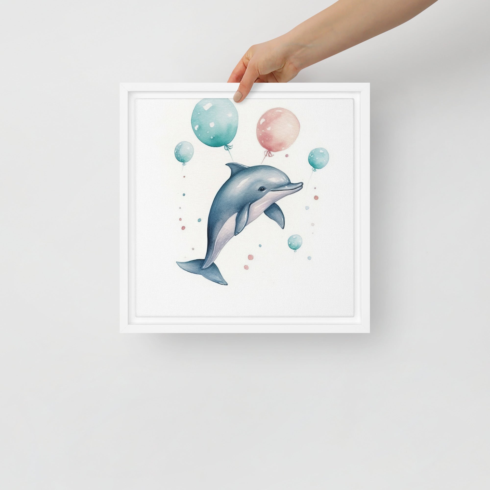 Dolphin Art Framed Canvas