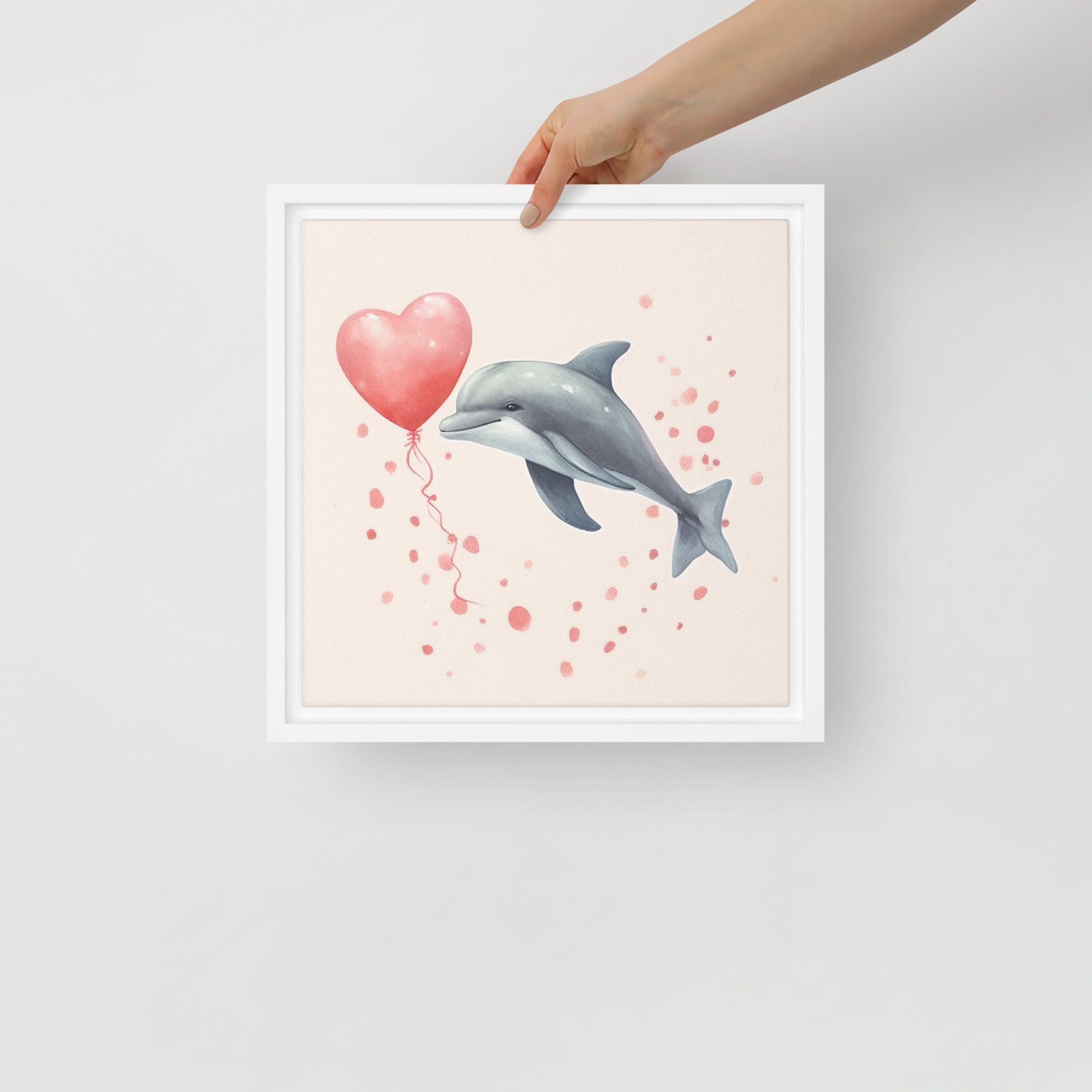 Dolphin Art Framed Canvas