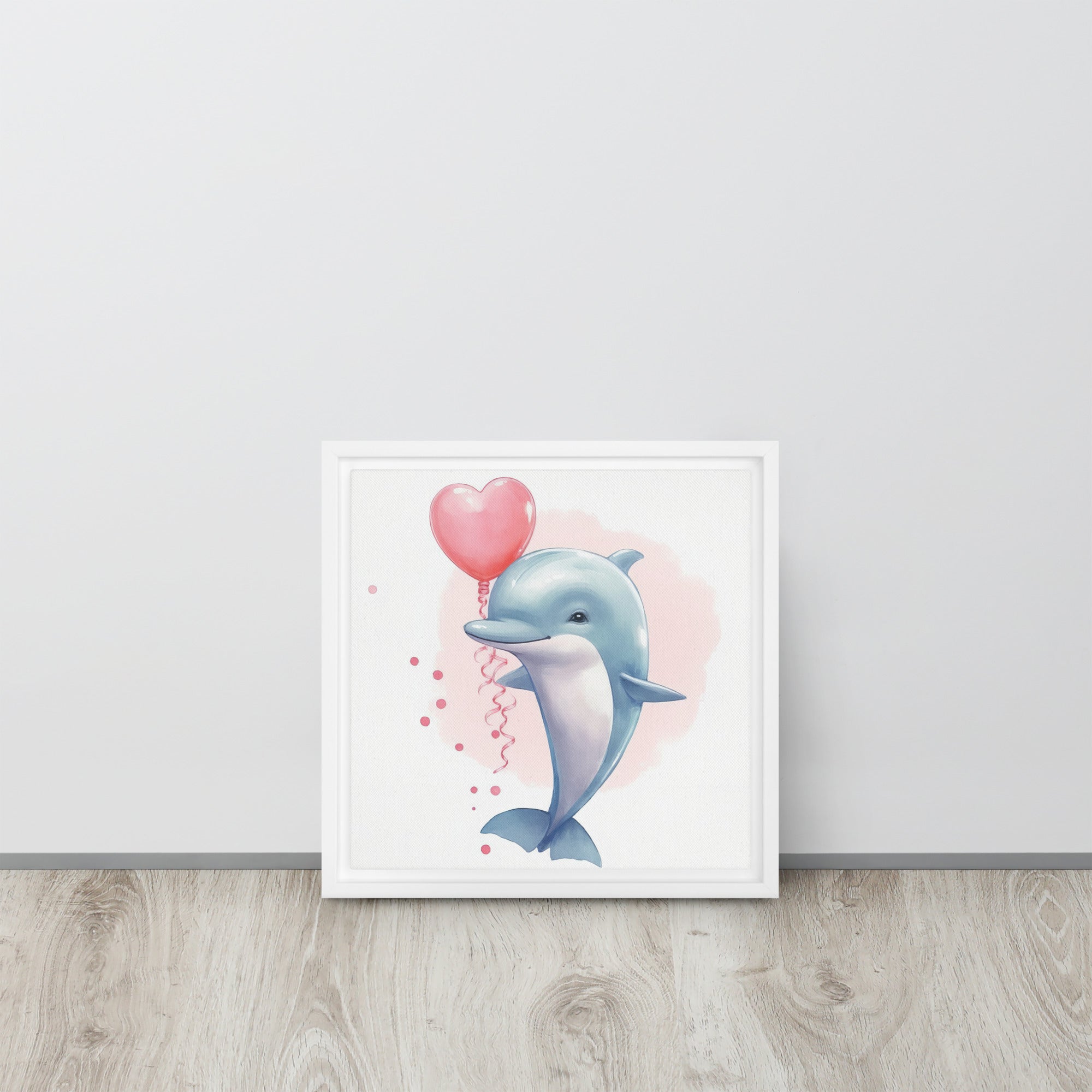 Dolphin Art Framed Canvas