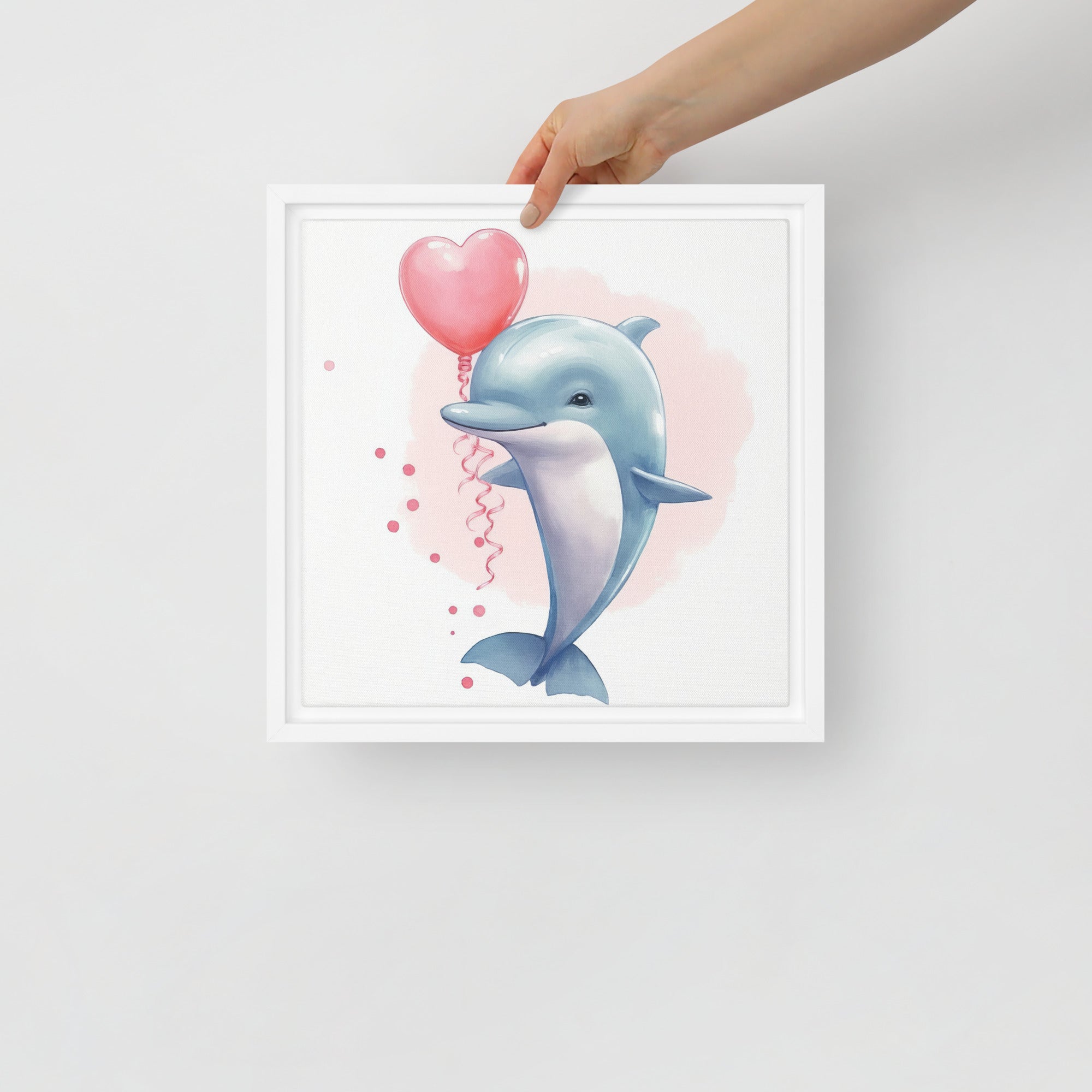 Dolphin Art Framed Canvas