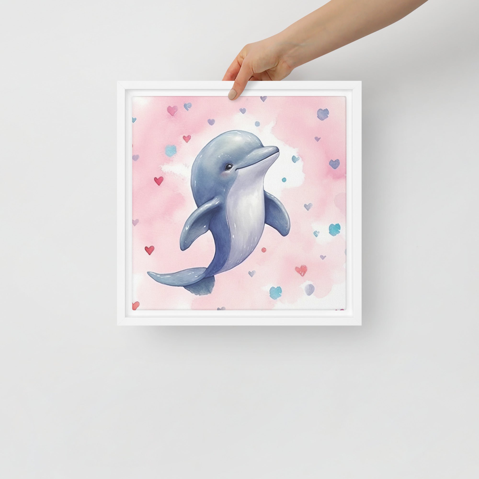 Dolphin Art Framed Canvas