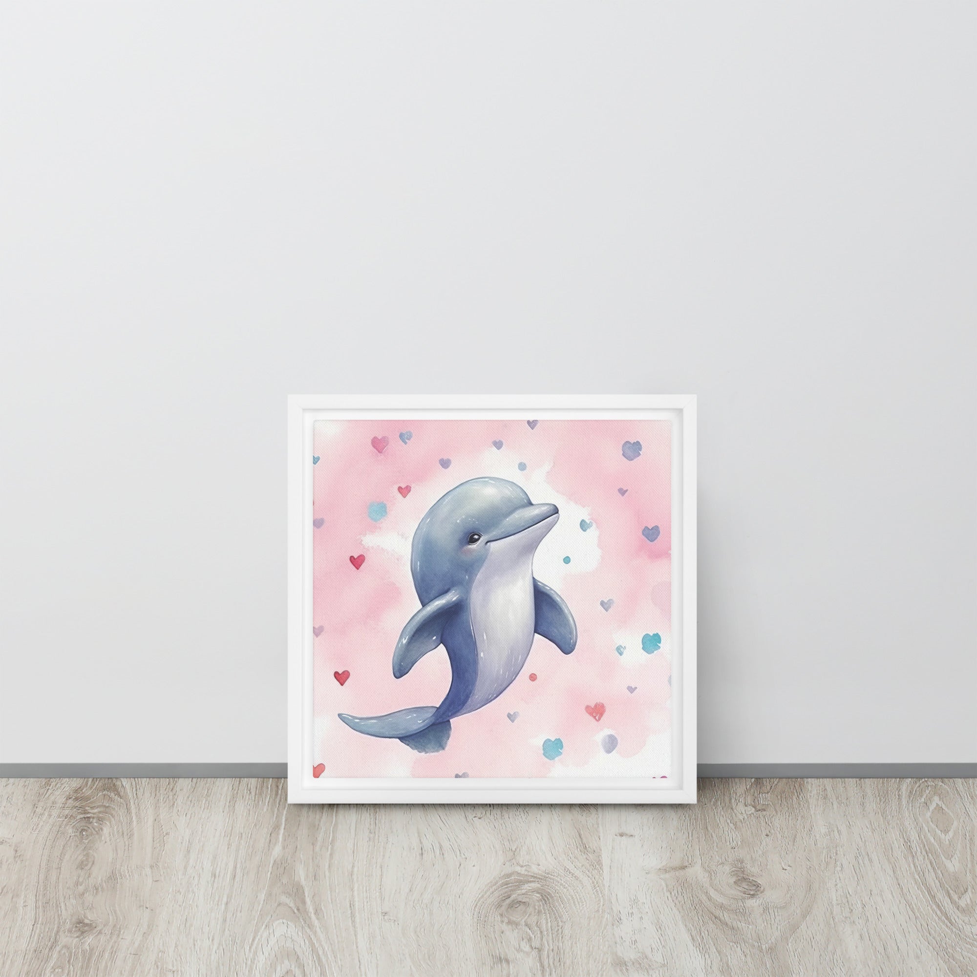 Dolphin Art Framed Canvas