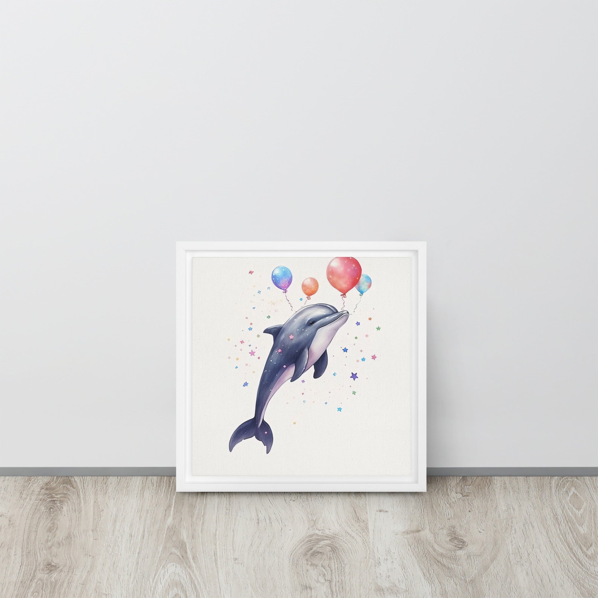 Dolphin Art Framed Canvas