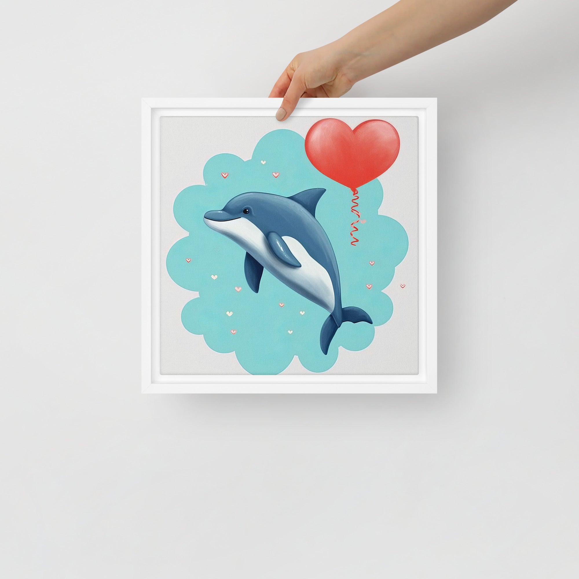 Dolphin Art Framed Canvas