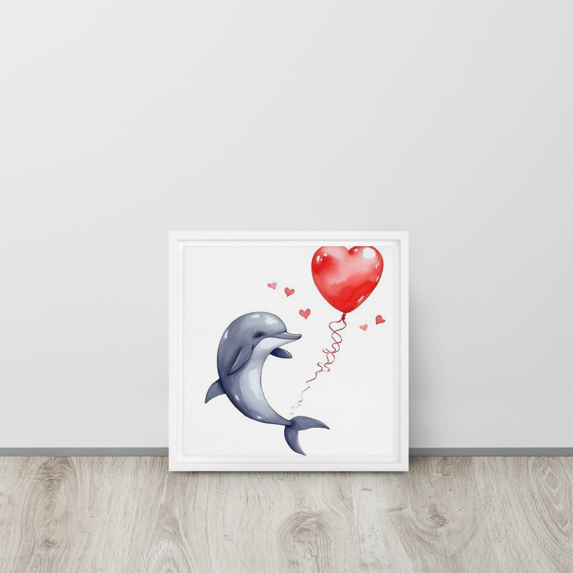 Dolphin Art Framed Canvas