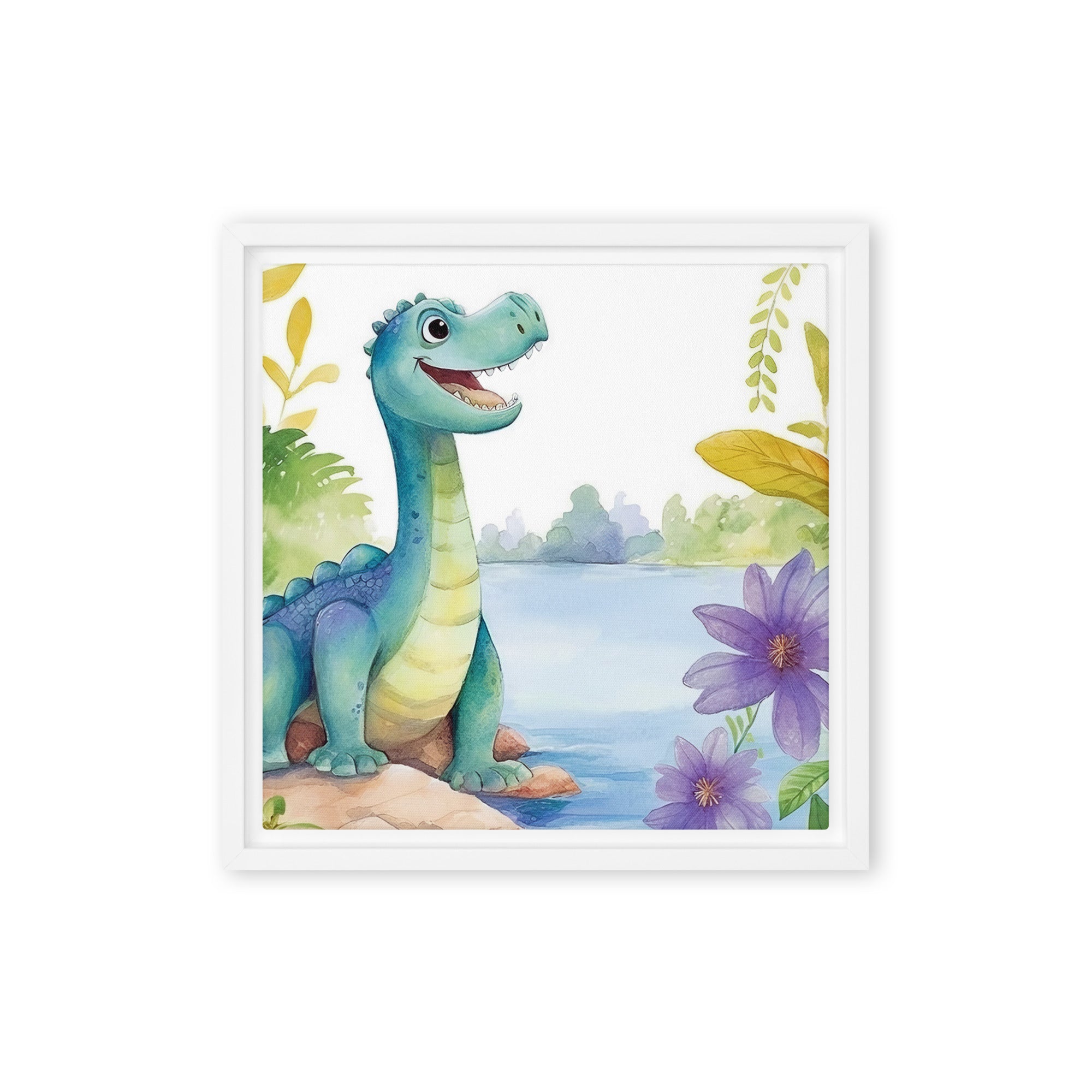 Dinosaur Art Framed Canvas