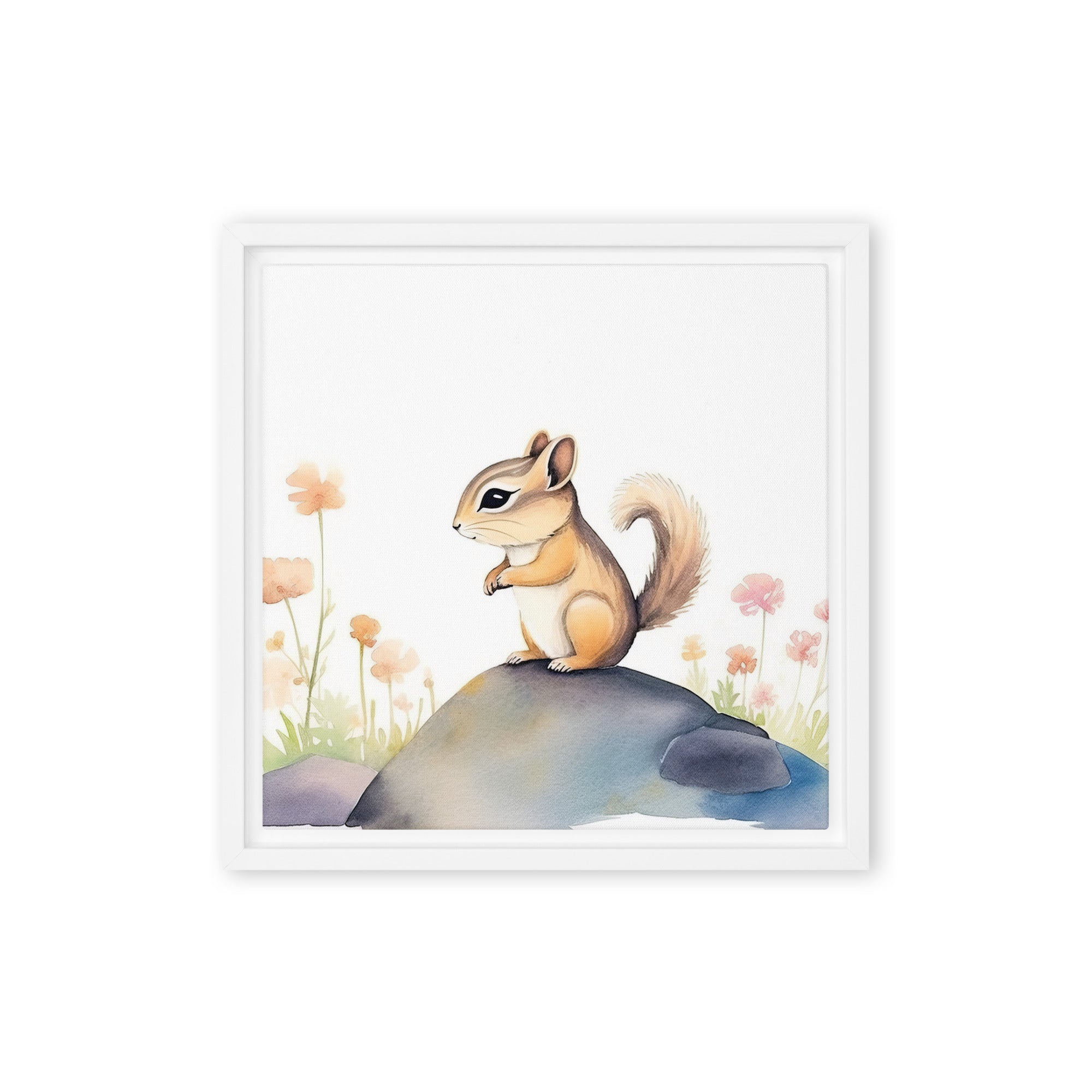 Chipmunk Art Framed Canvas