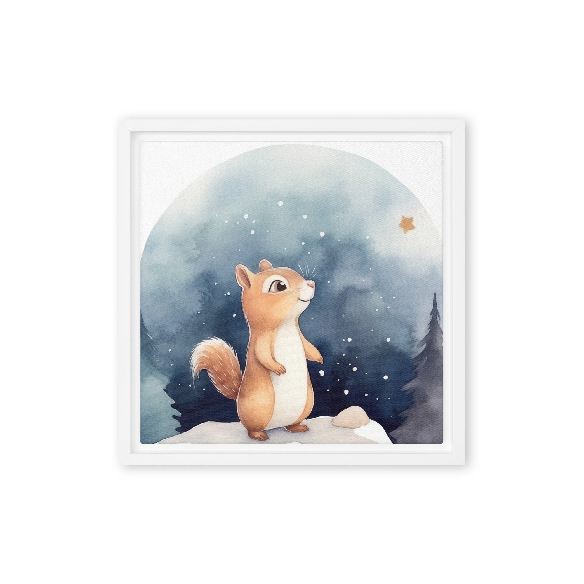 Chipmunk Art Framed Canvas