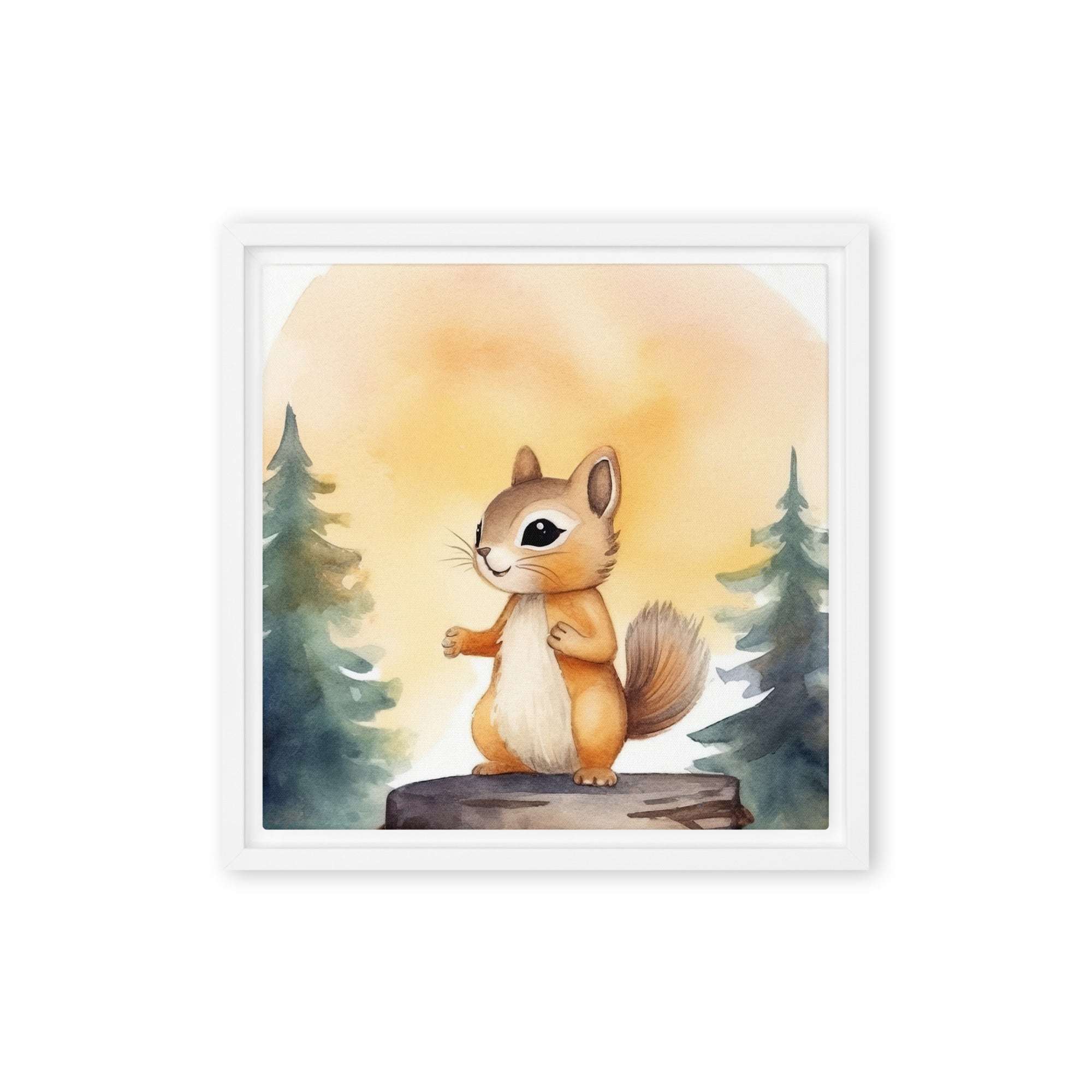 Chipmunk Art Framed Canvas