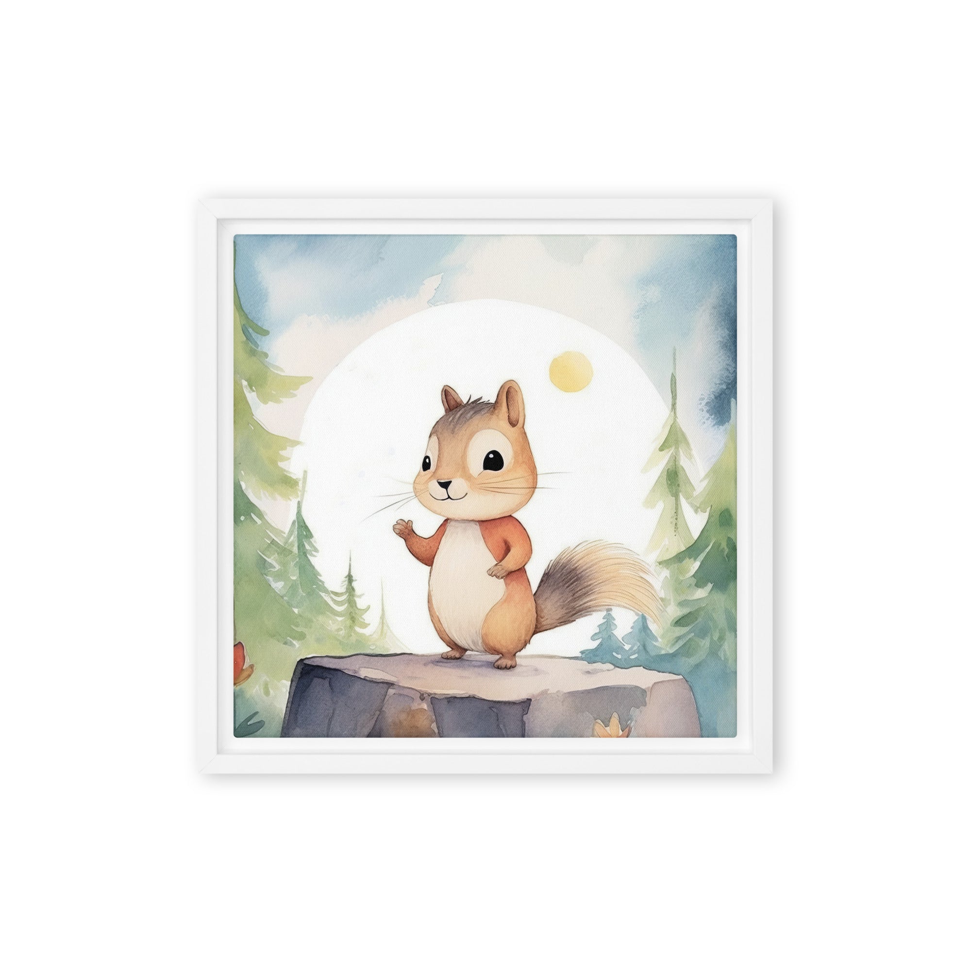 Chipmunk Art Framed Canvas