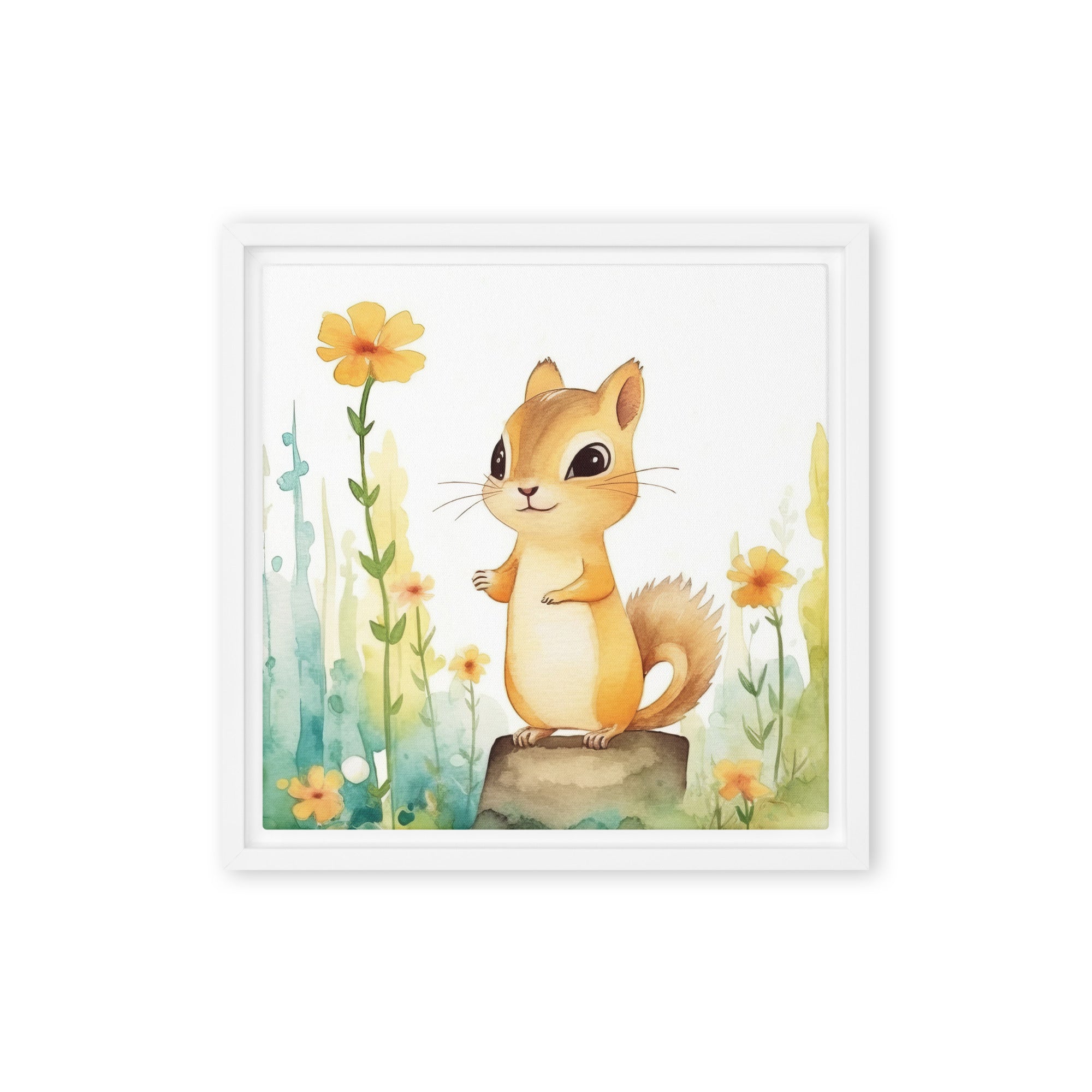 Chipmunk Art Framed Canvas