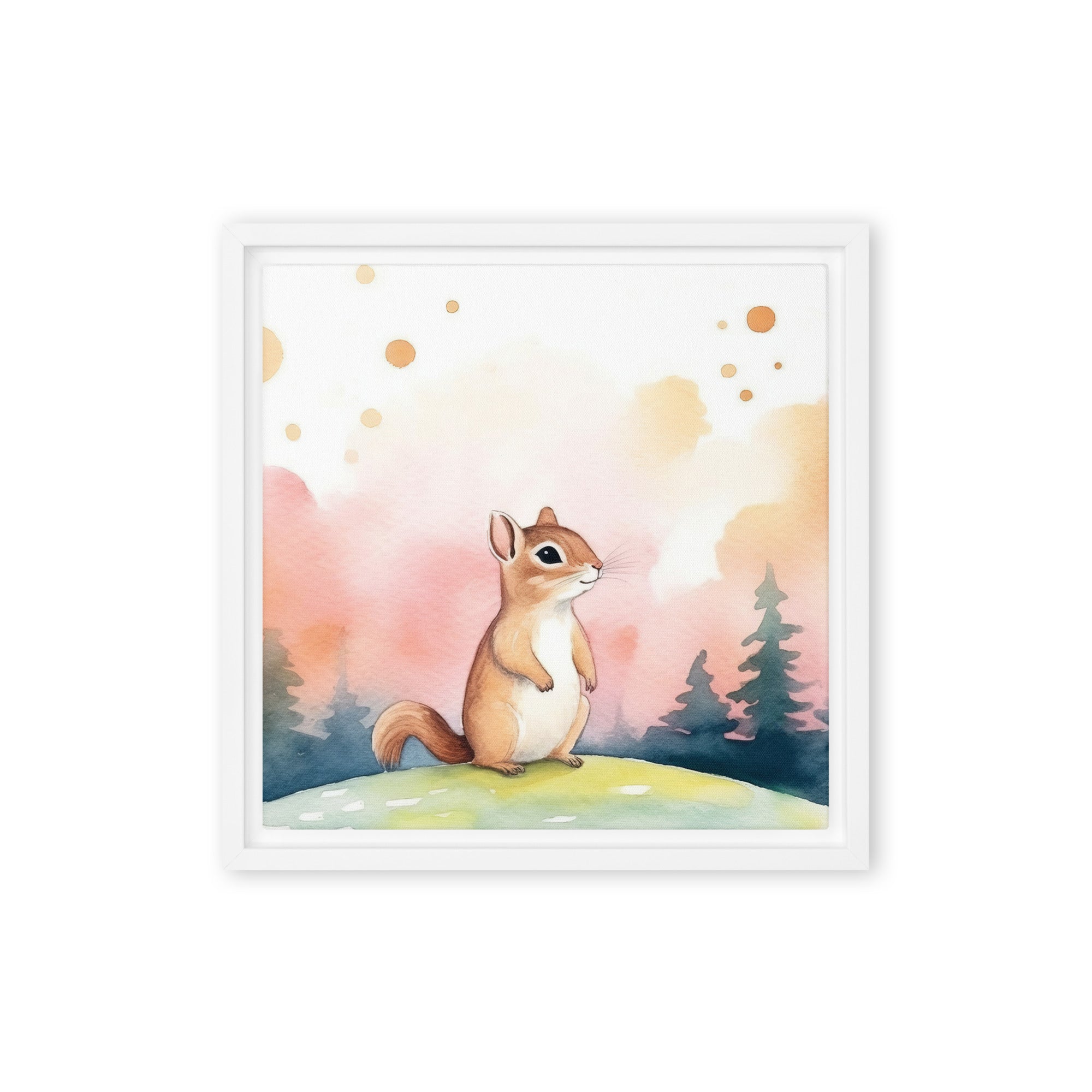 Chipmunk Art Framed Canvas