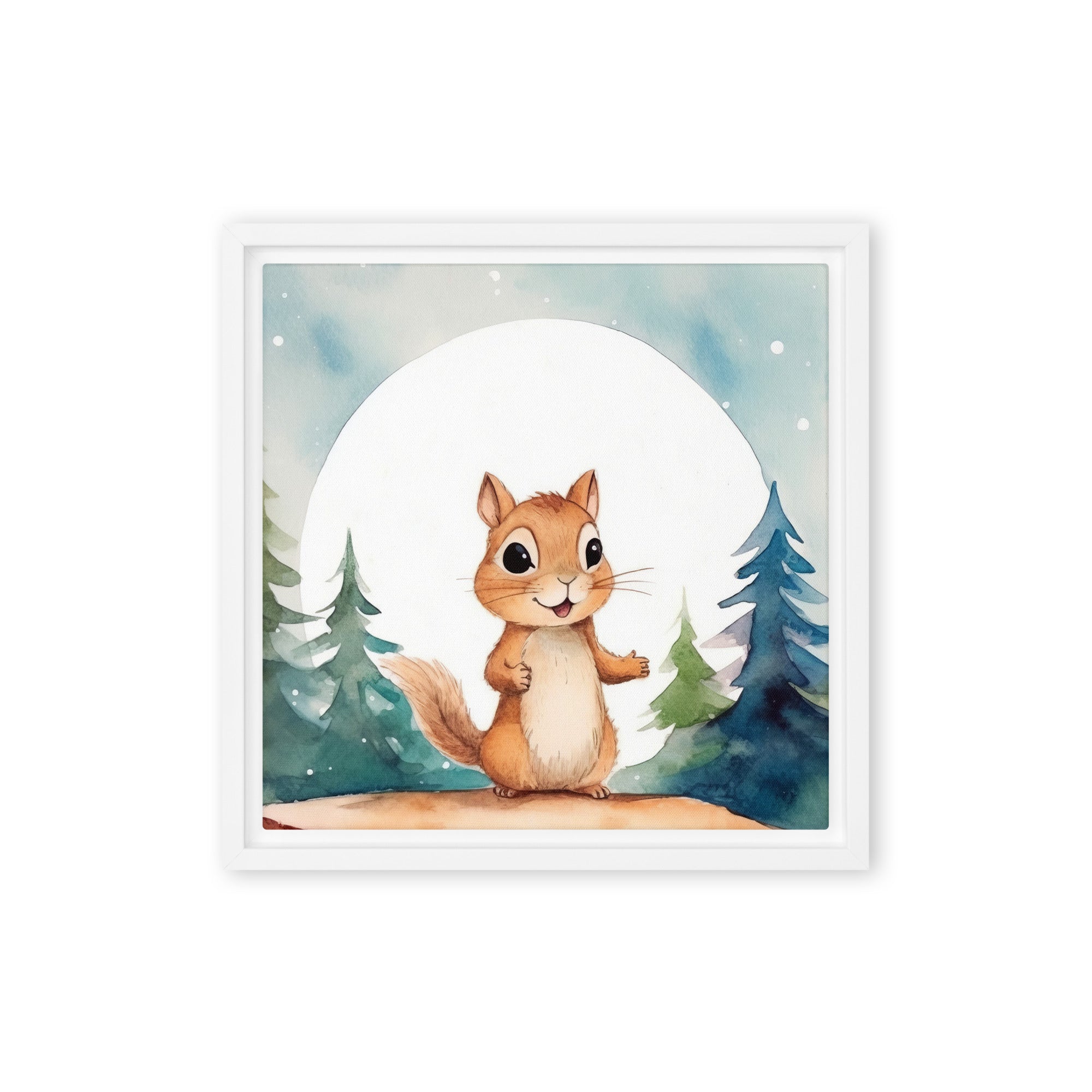 Chipmunk Art Framed Canvas