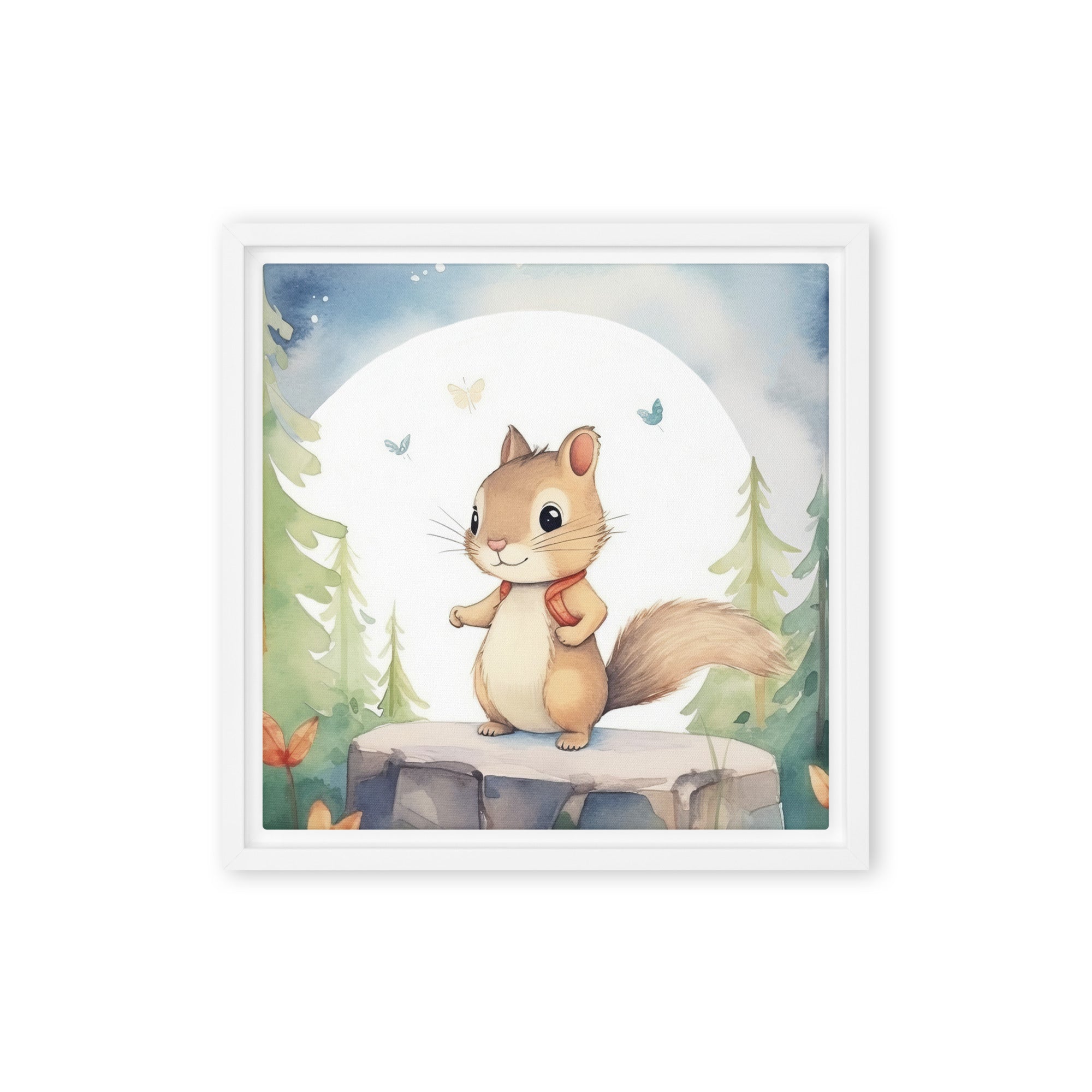 Chipmunk Art Framed Canvas