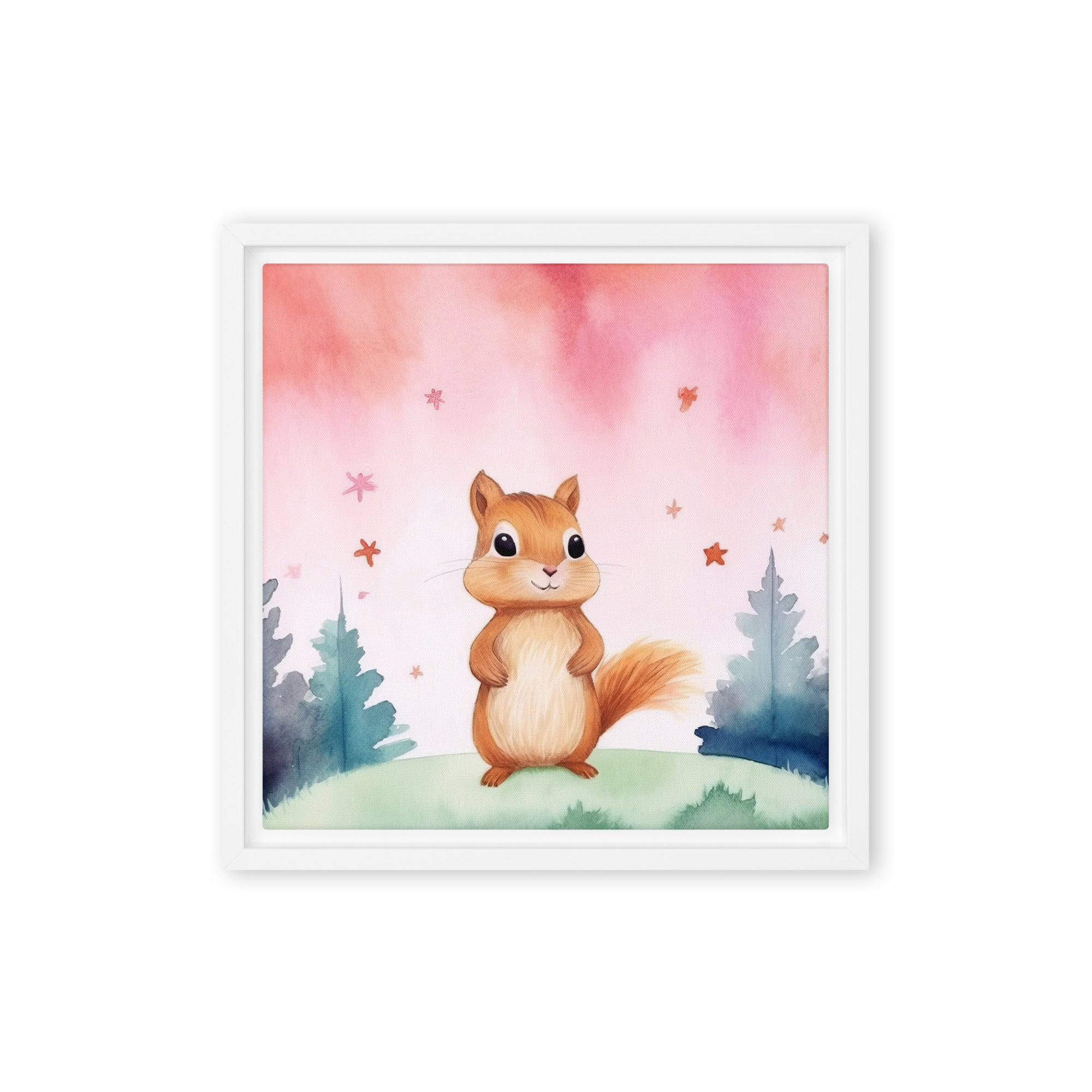 Chipmunk Art Framed Canvas