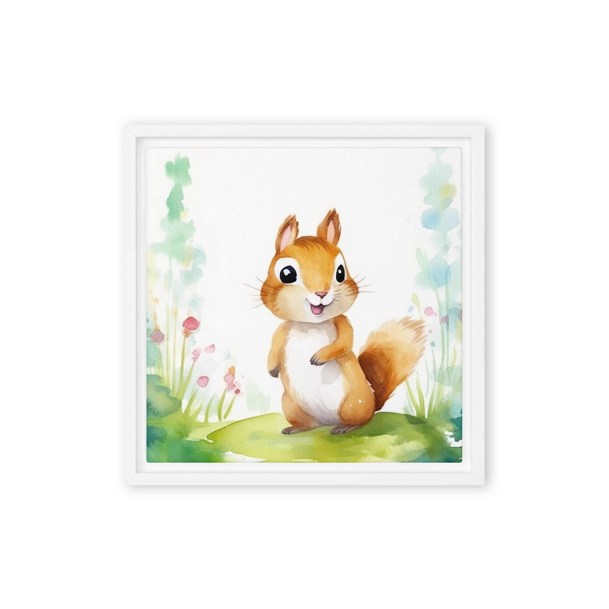 Chipmunk Art Framed Canvas