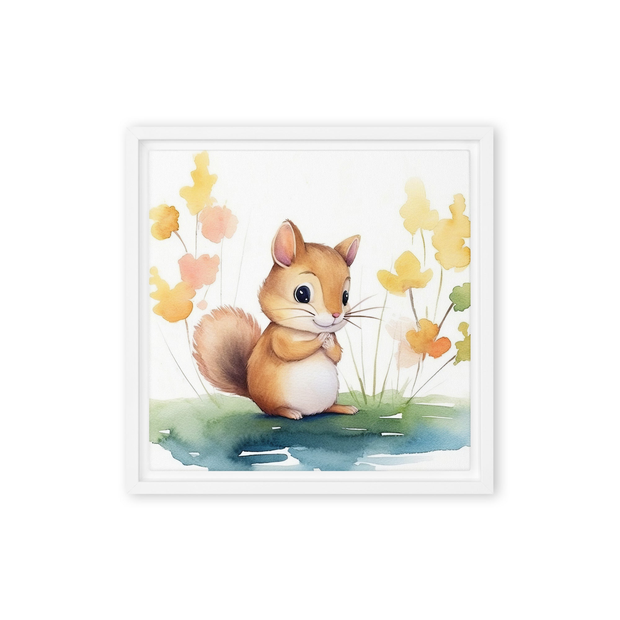 Chipmunk Art Framed Canvas