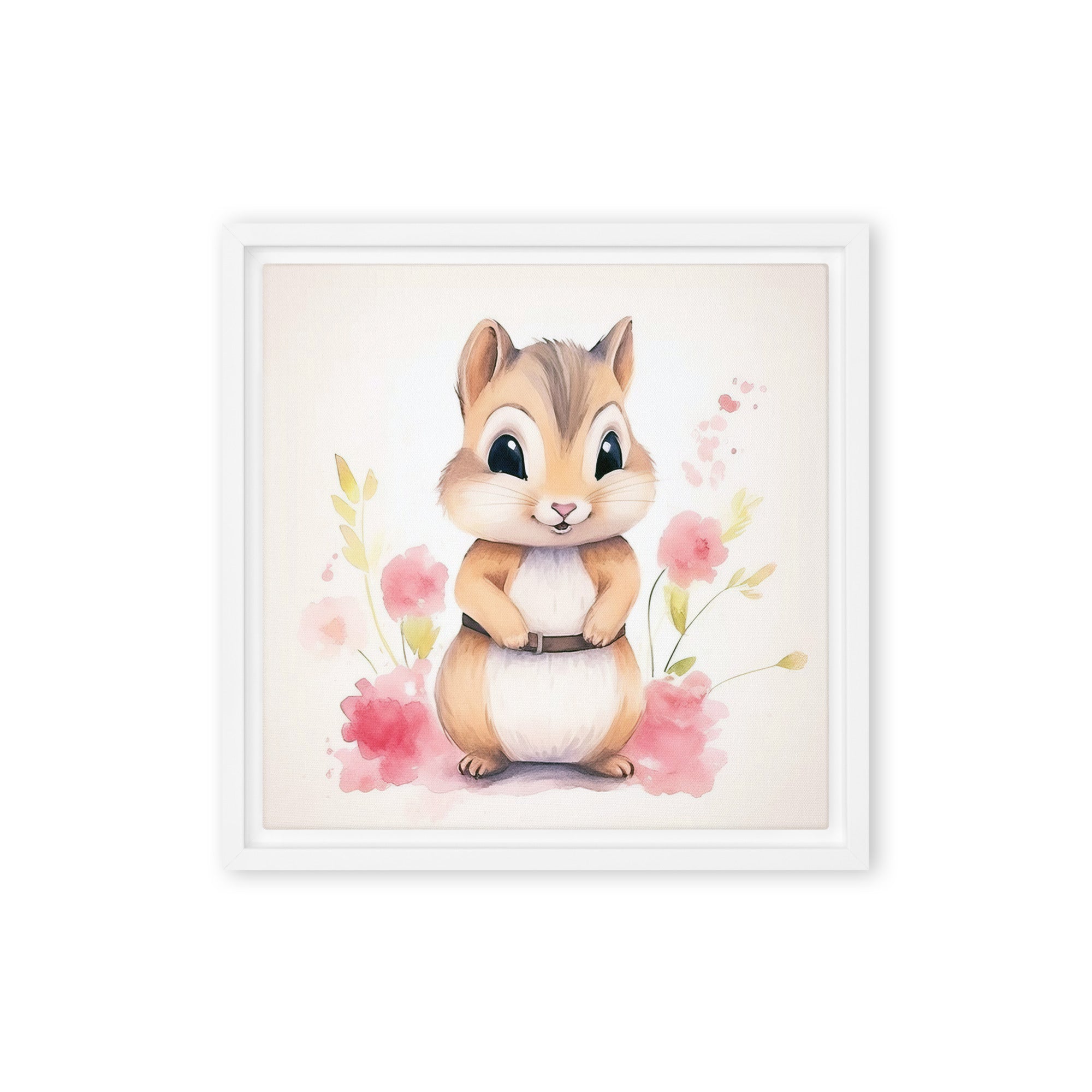 Chipmunk Art Framed Canvas