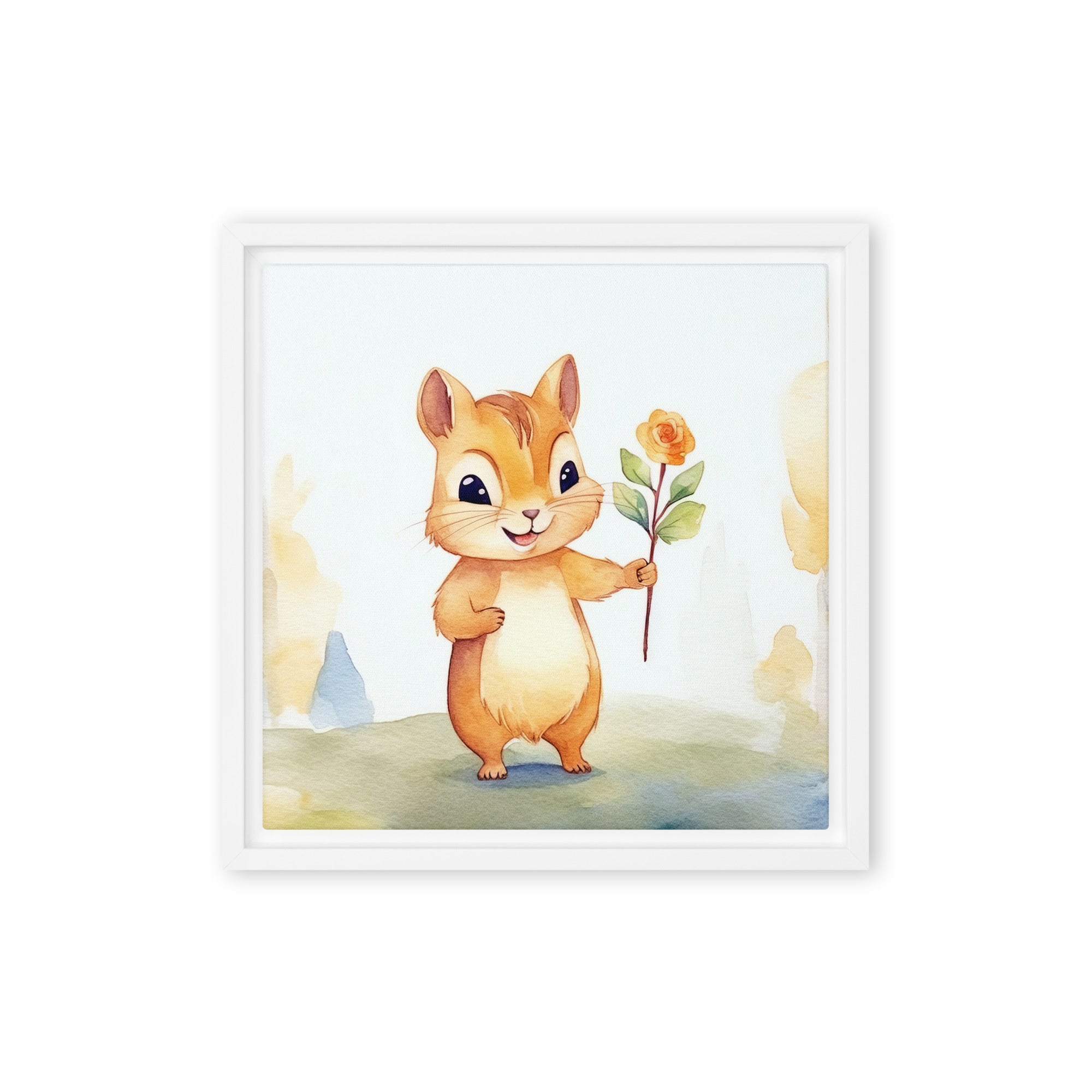 Chipmunk Art Framed Canvas