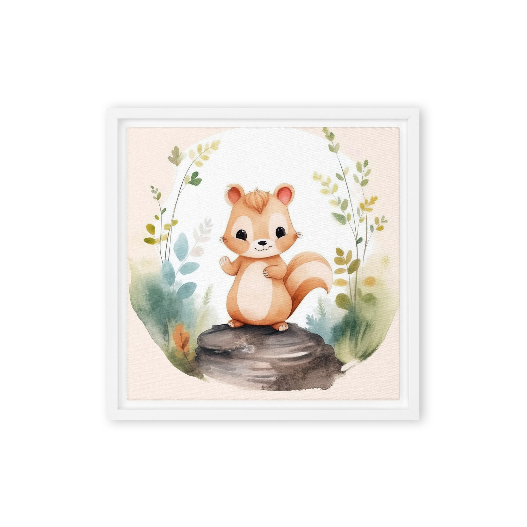 Chipmunk Art Framed Canvas