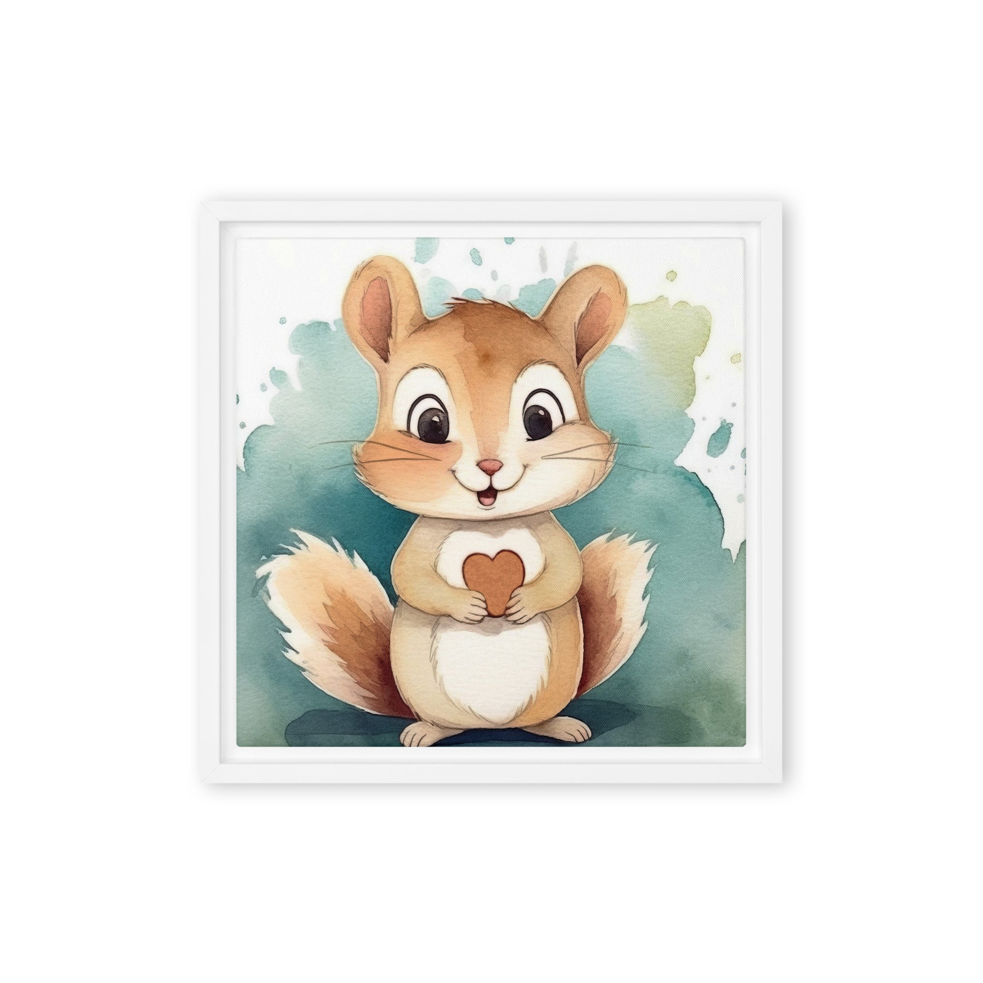 Chipmunk Art Framed Canvas