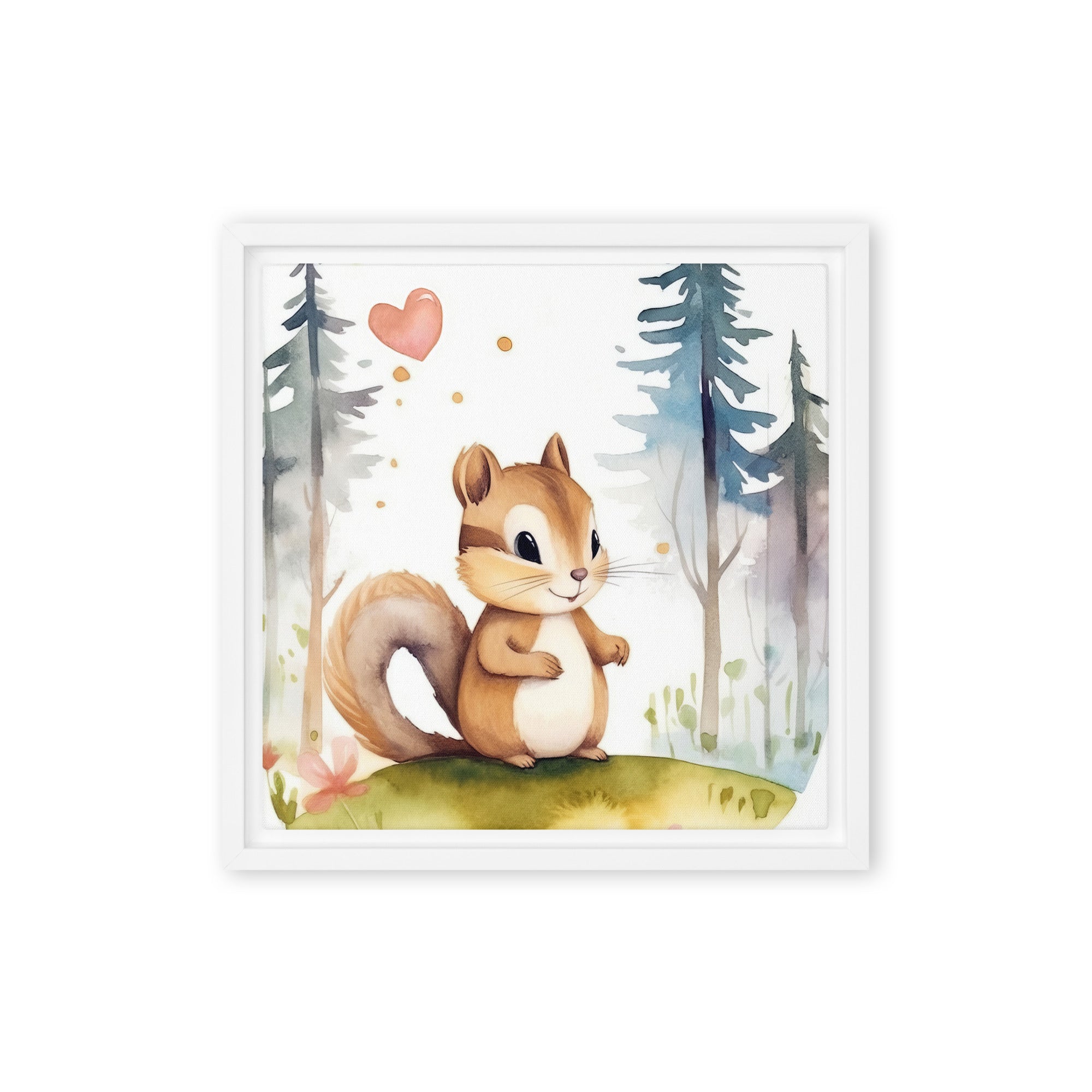 Chipmunk Art Framed Canvas