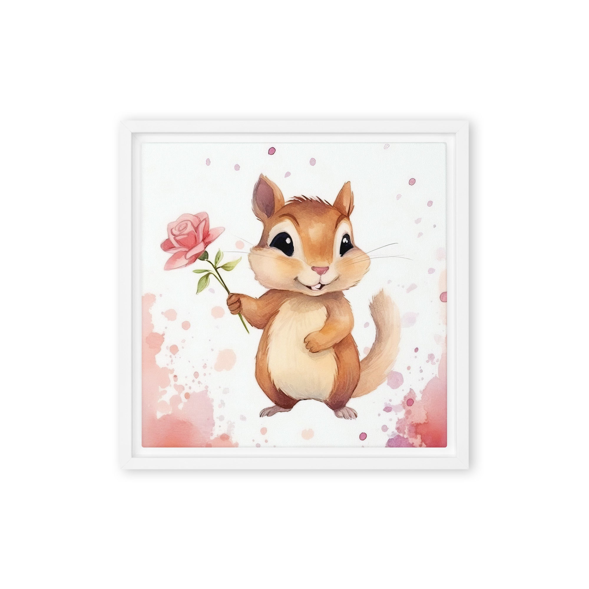 Chipmunk Art Framed Canvas