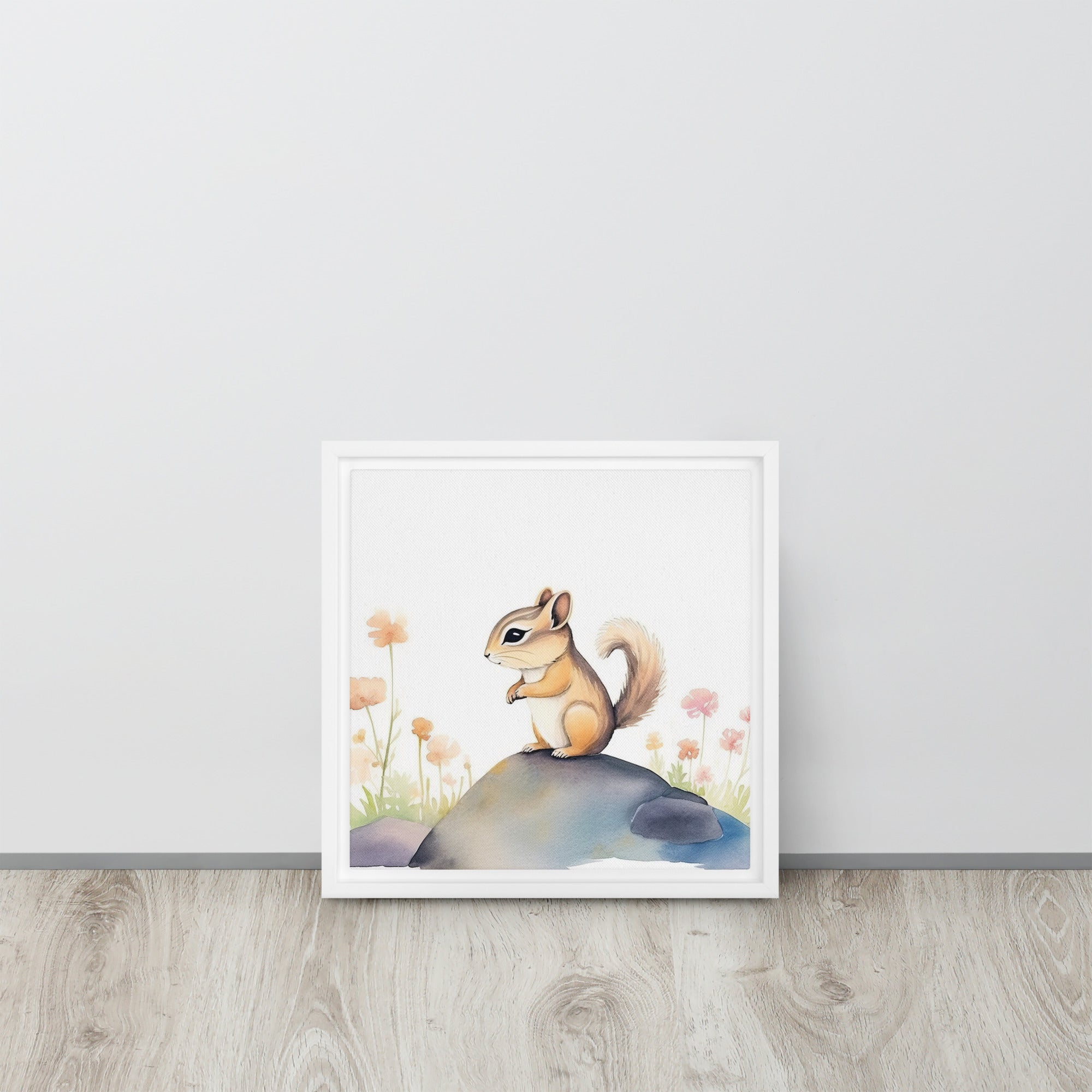 Chipmunk Art Framed Canvas