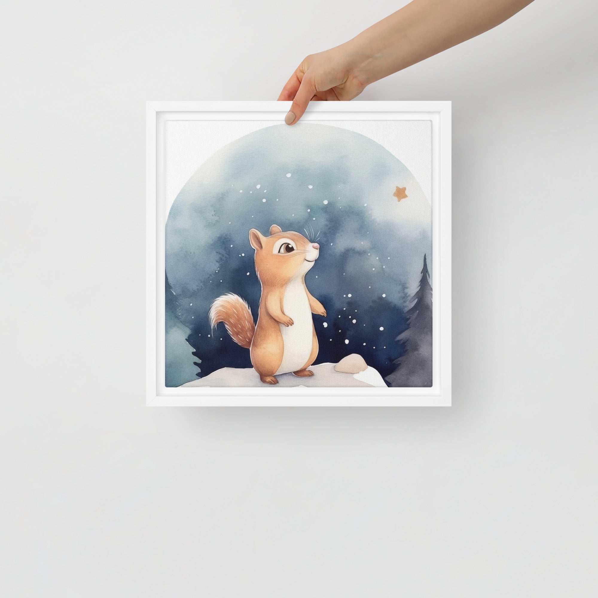 Chipmunk Art Framed Canvas