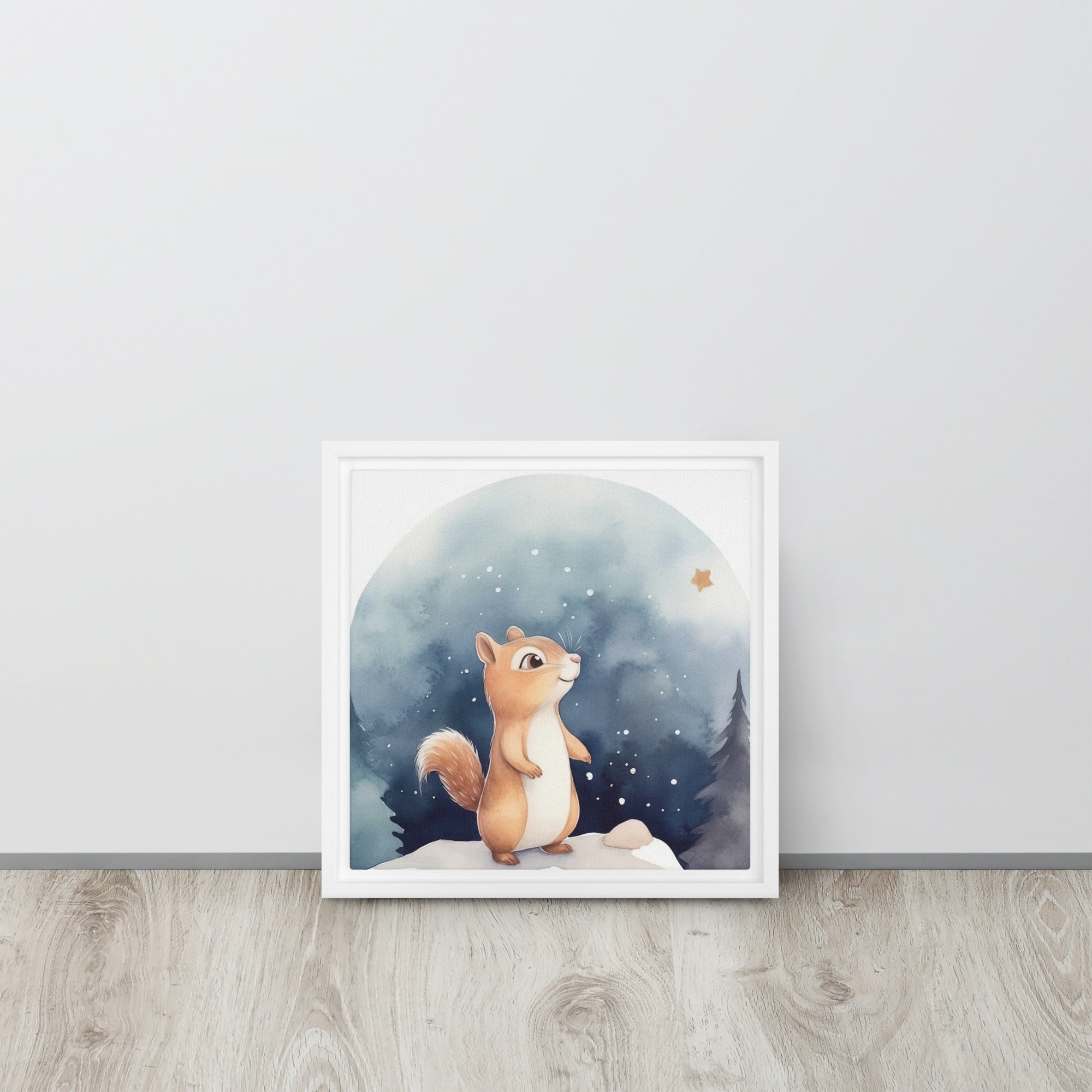 Chipmunk Art Framed Canvas