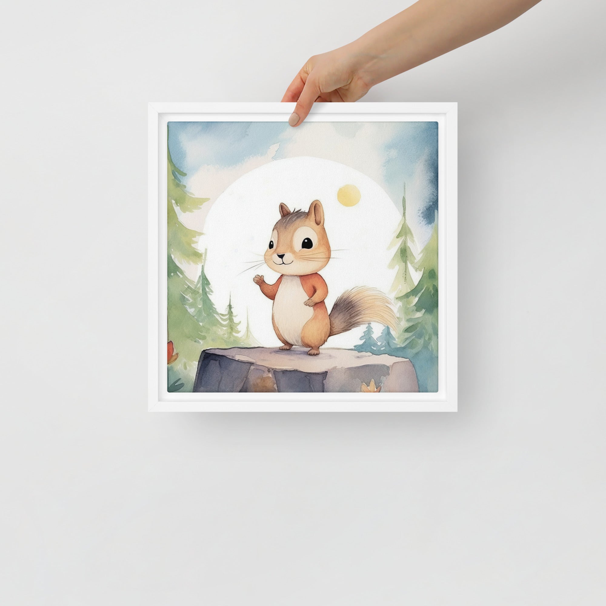 Chipmunk Art Framed Canvas