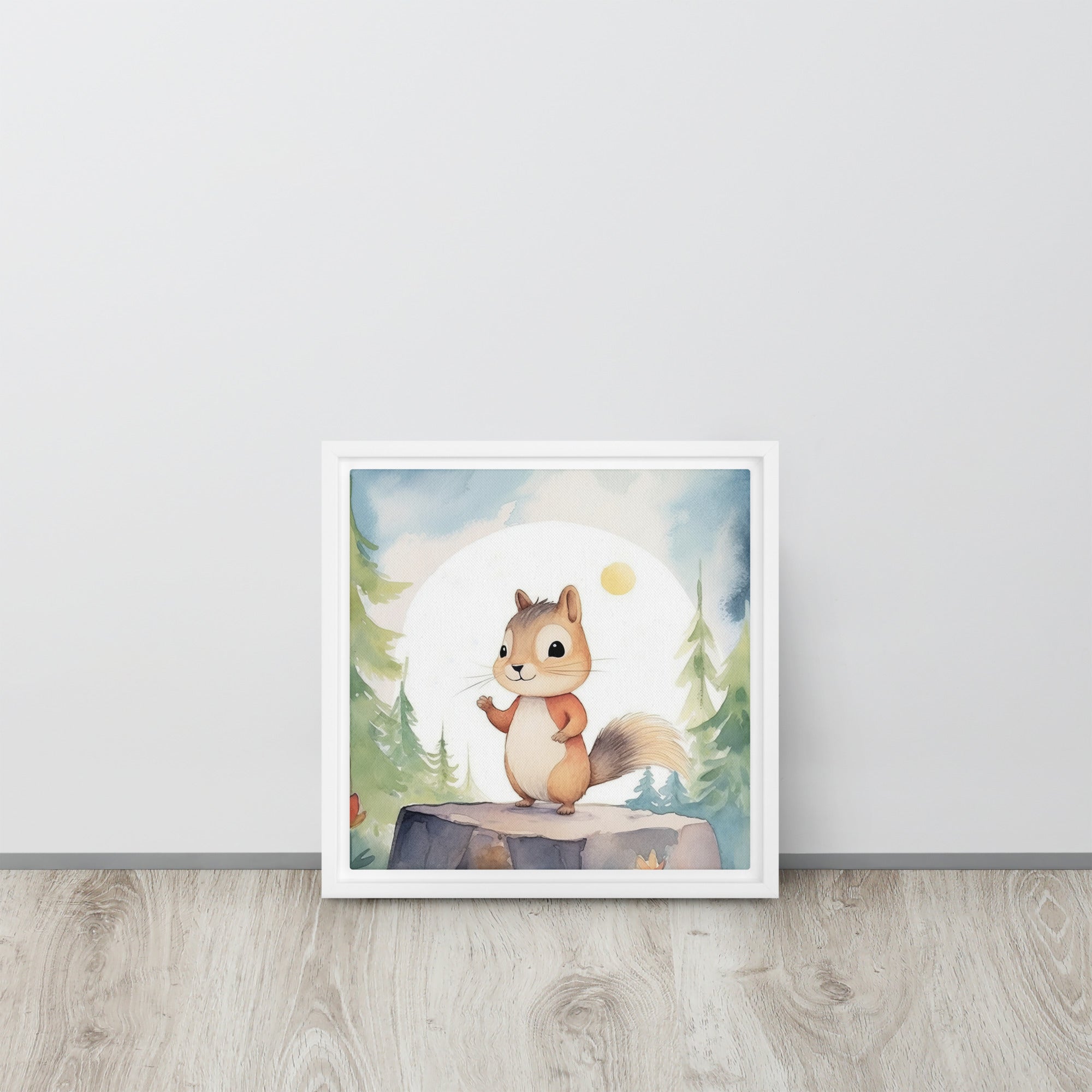 Chipmunk Art Framed Canvas