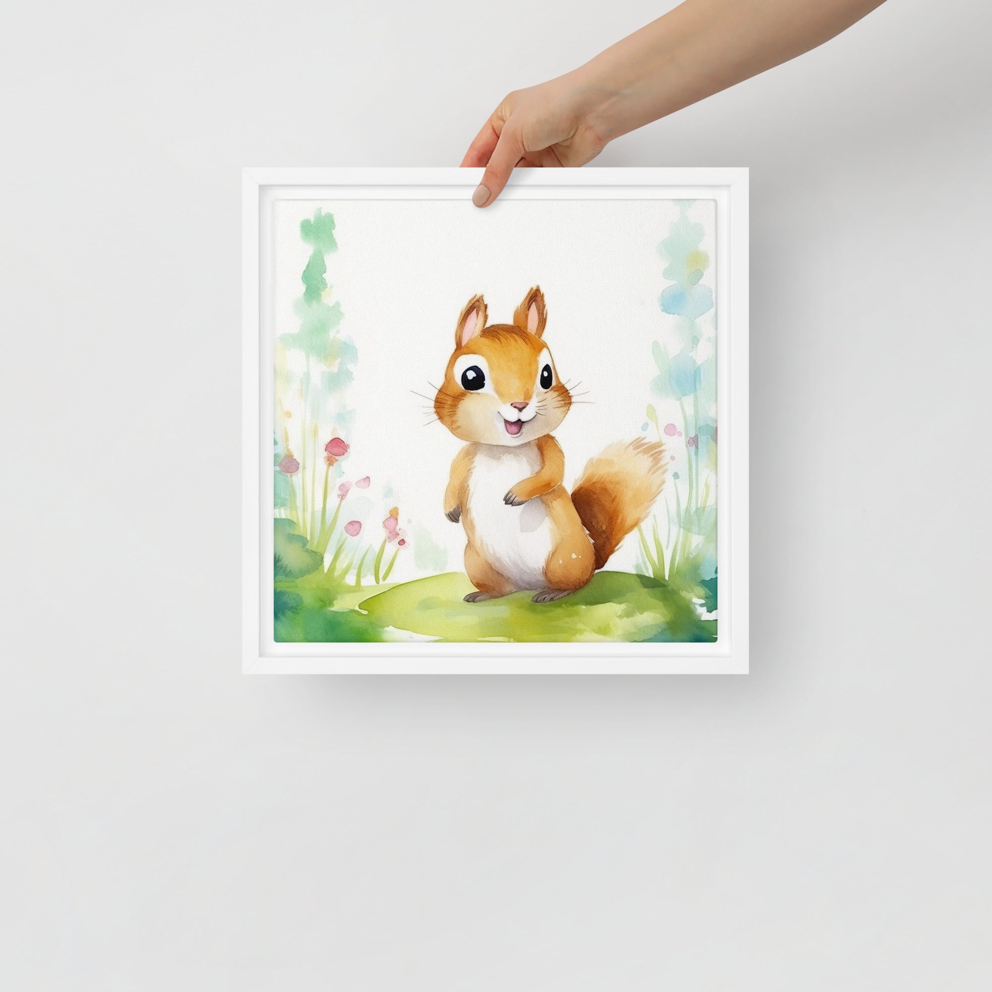 Chipmunk Art Framed Canvas