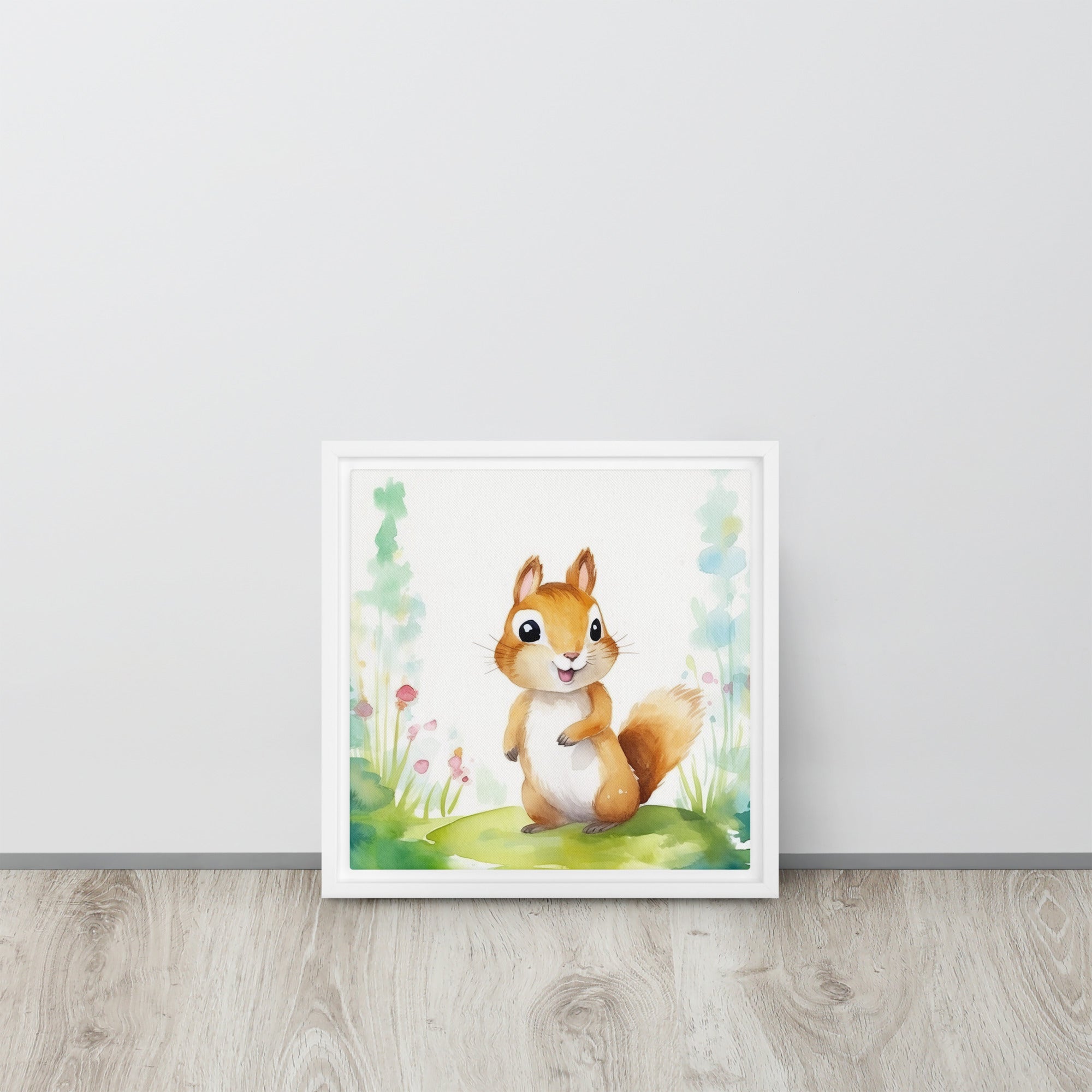 Chipmunk Art Framed Canvas